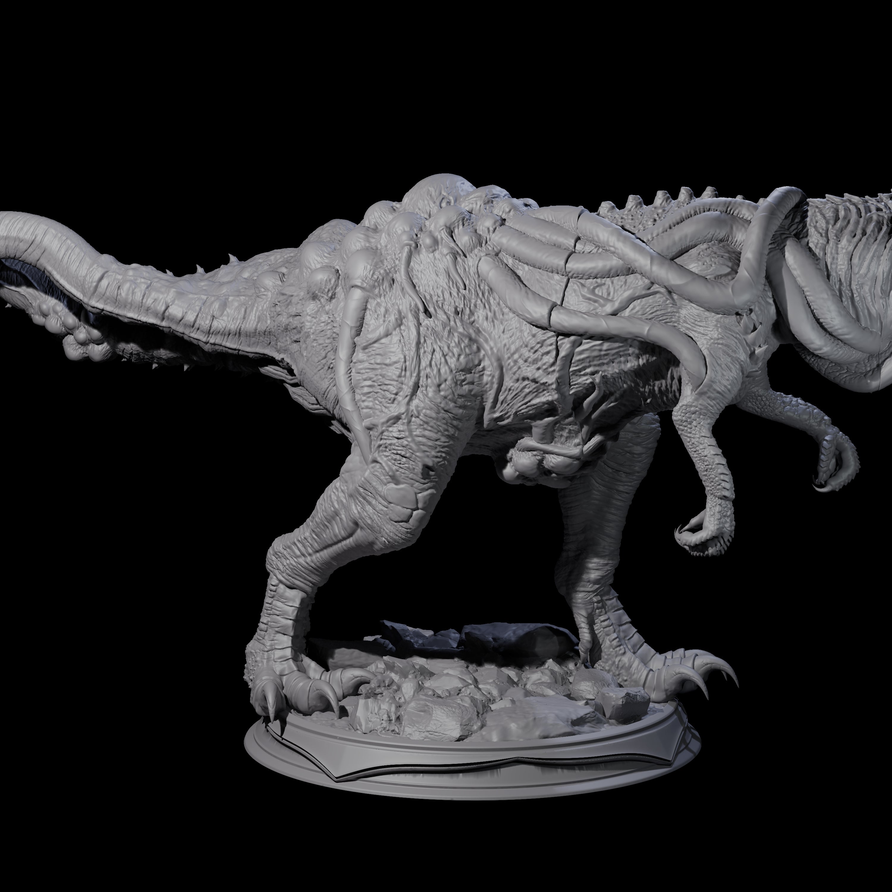 Infected Tyrannosaurus Rex Miniature for Dungeons and Dragons, Pathfinder or other TTRPGs