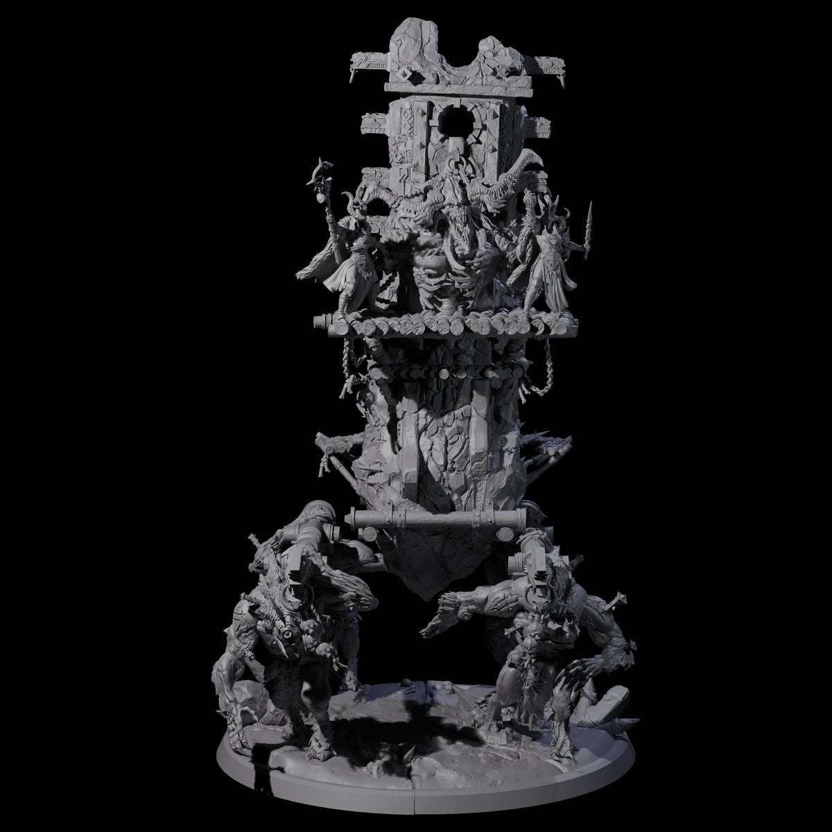 Infernal Demonic Shrine Miniature for Dungeons and Dragons, Pathfinder or other TTRPGs