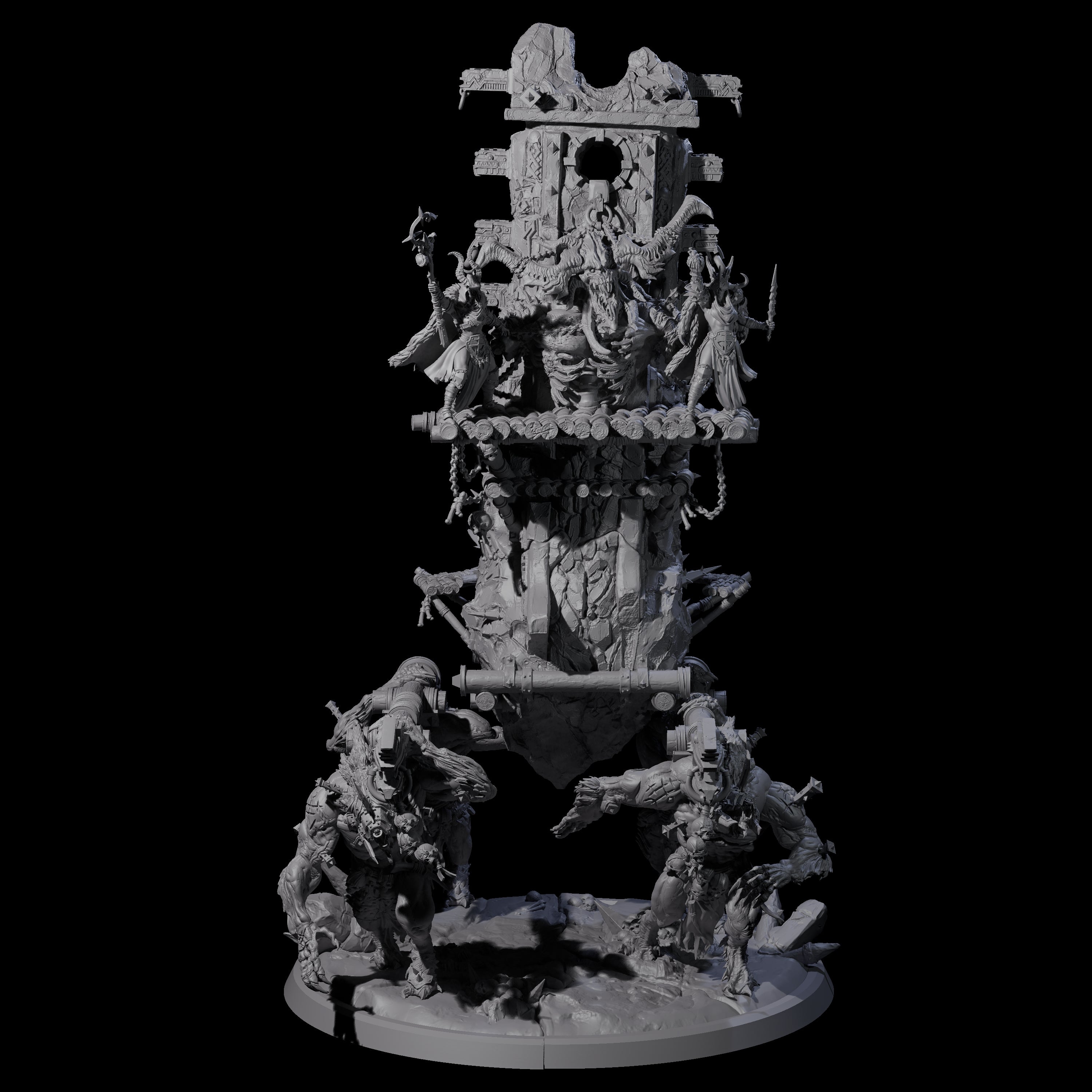 Infernal Demonic Shrine Miniature for Dungeons and Dragons, Pathfinder or other TTRPGs