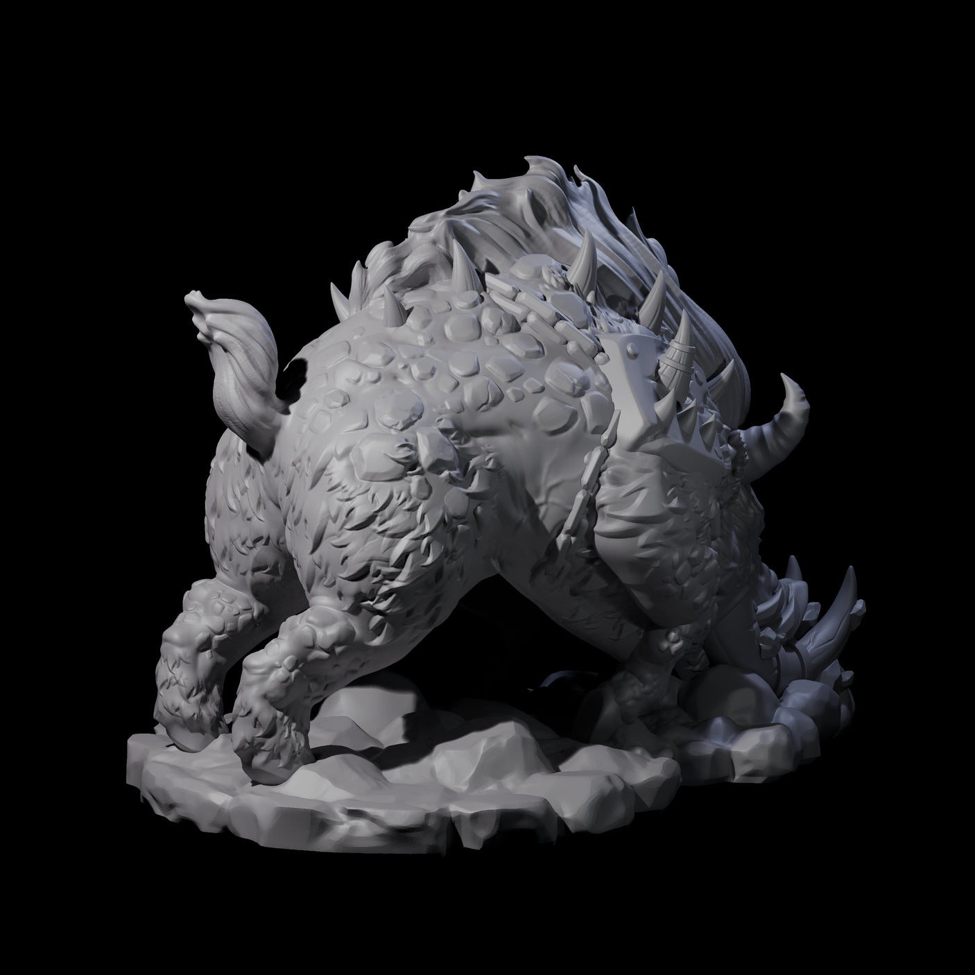 Infernal Hell Boar Fiend Miniature for Dungeons and Dragons, Pathfinder or other TTRPGs