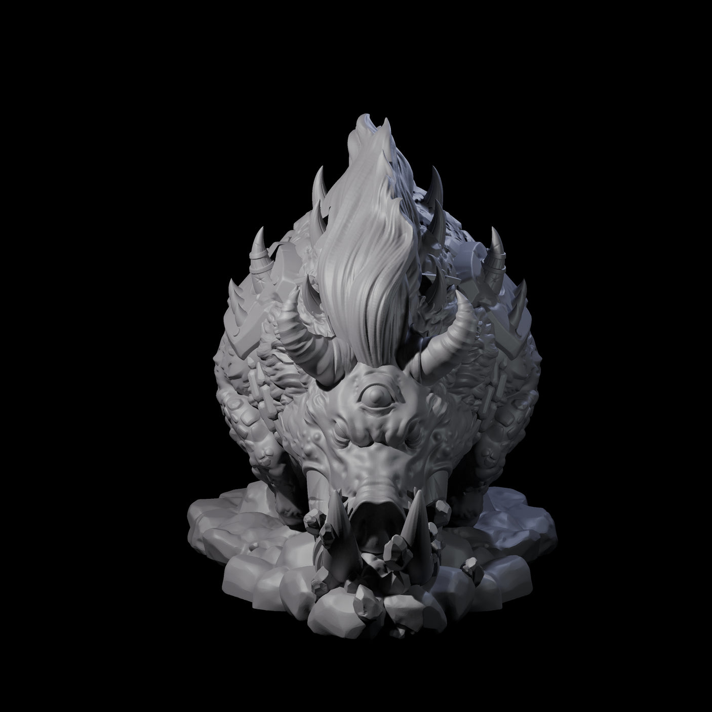 Infernal Hell Boar Fiend Miniature for Dungeons and Dragons, Pathfinder or other TTRPGs