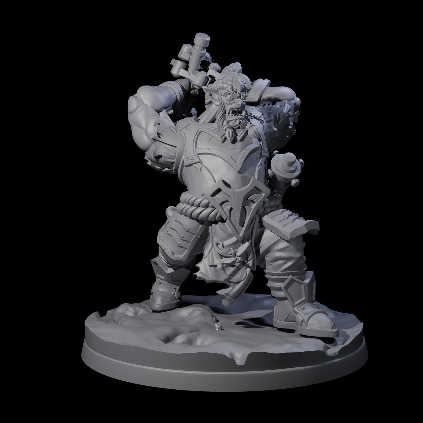 Ingenious Orc Artificer C Miniature for Dungeons and Dragons, Pathfinder or other TTRPGs