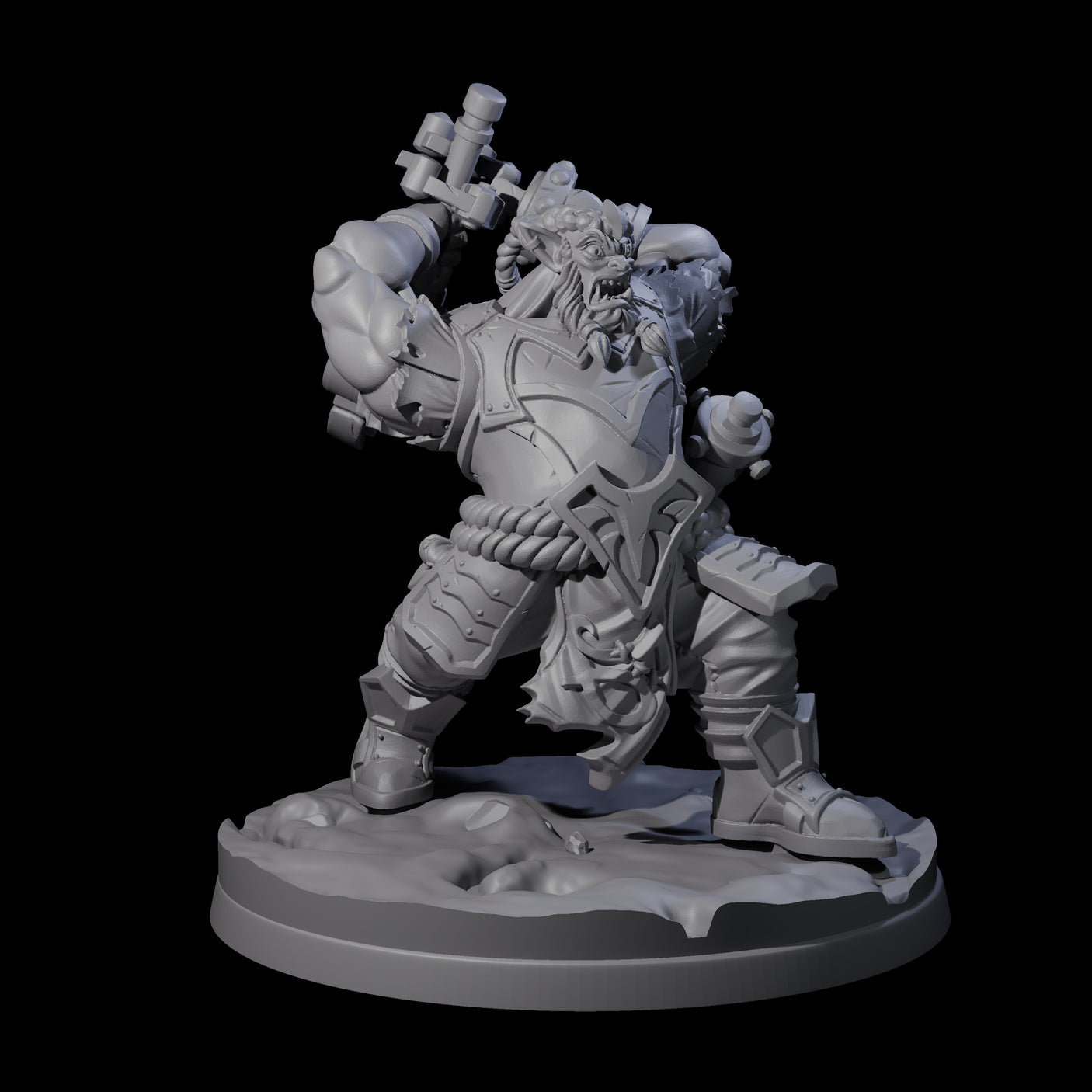 Ingenious Orc Artificer C Miniature for Dungeons and Dragons, Pathfinder or other TTRPGs