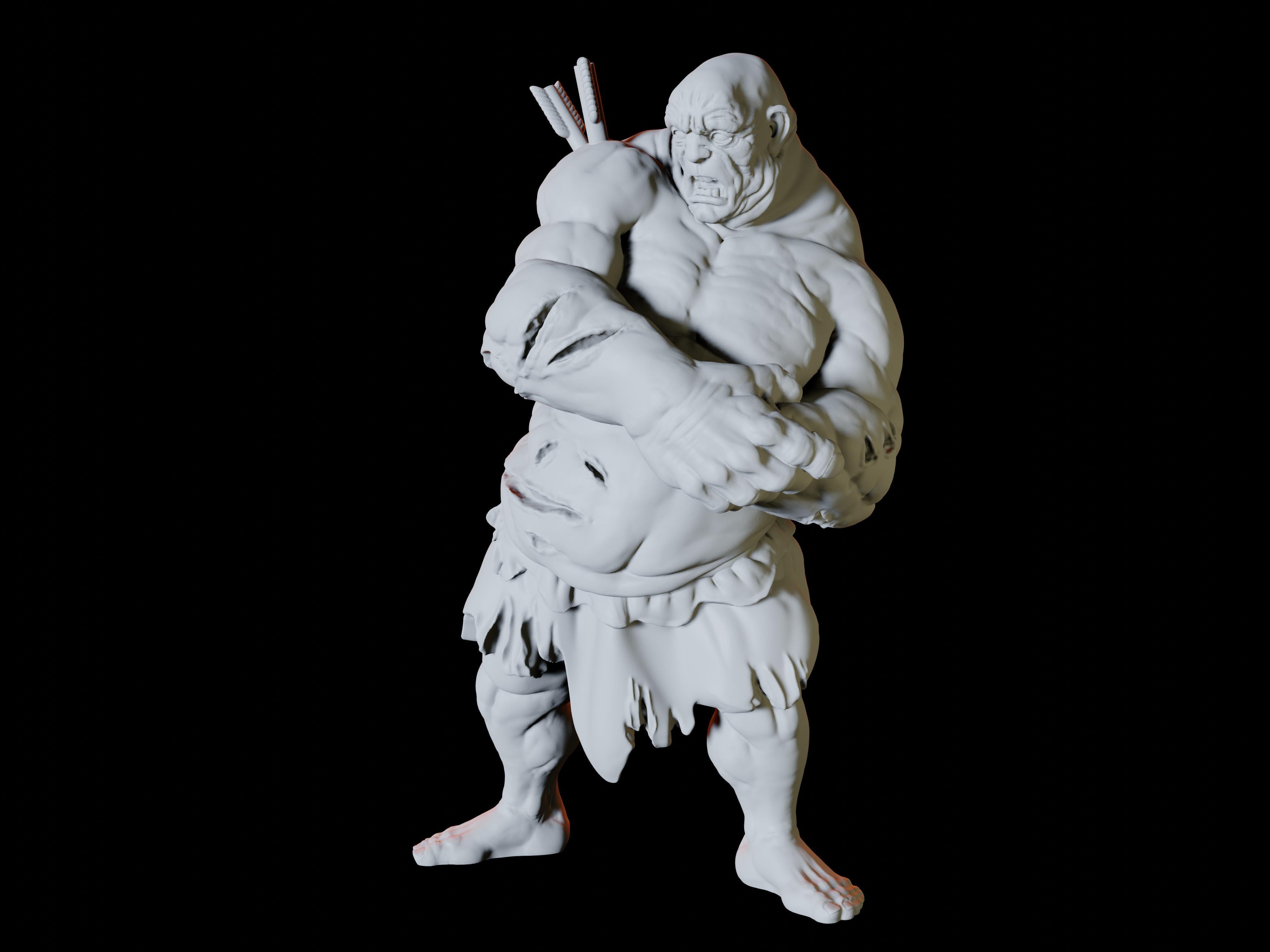 Injured Hill Giant Miniature for Dungeons and Dragons - Myth Forged