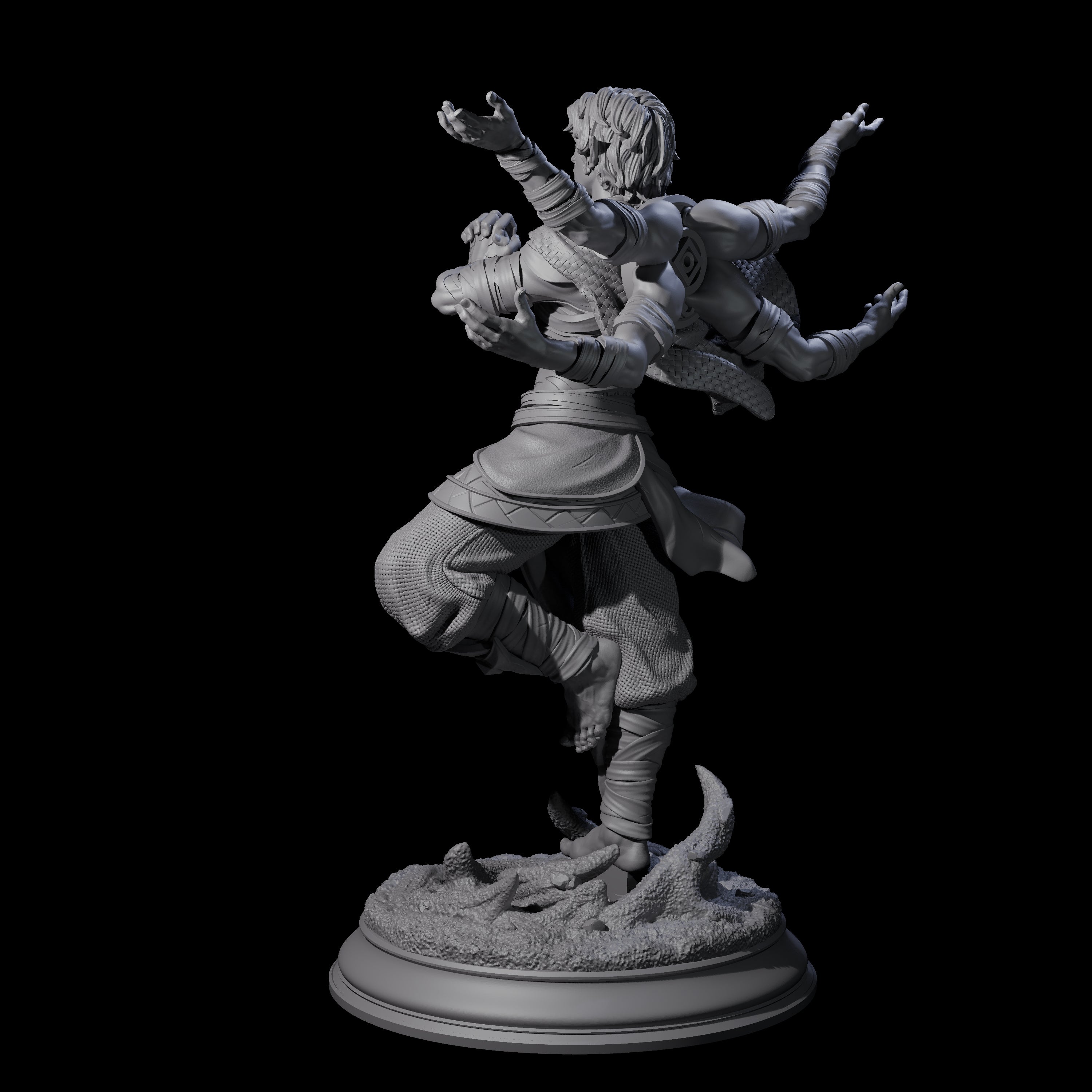 Inner Zen Elf Monk Miniature for Dungeons and Dragons, Pathfinder or other TTRPGs