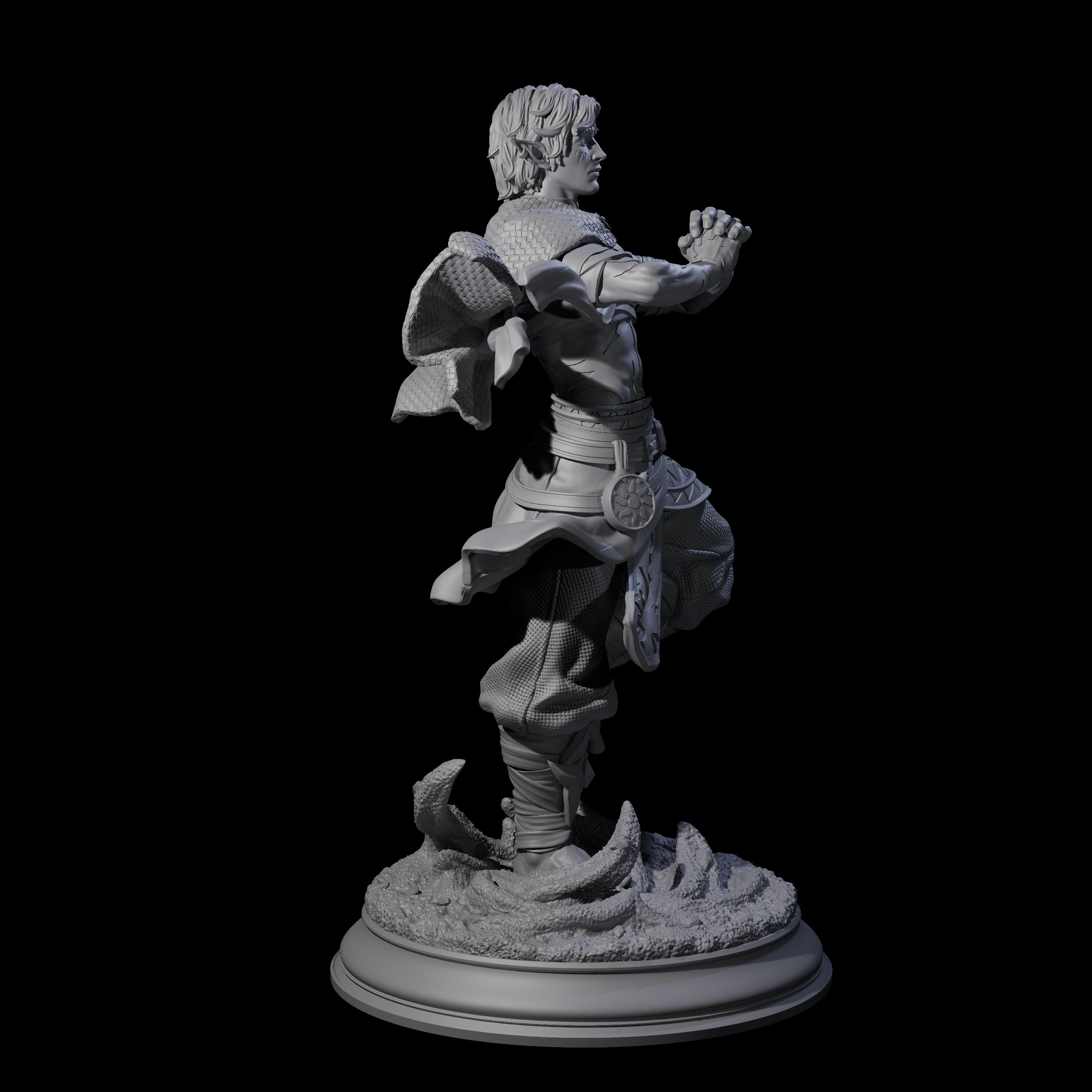 Inner Zen Elf Monk Miniature for Dungeons and Dragons, Pathfinder or other TTRPGs