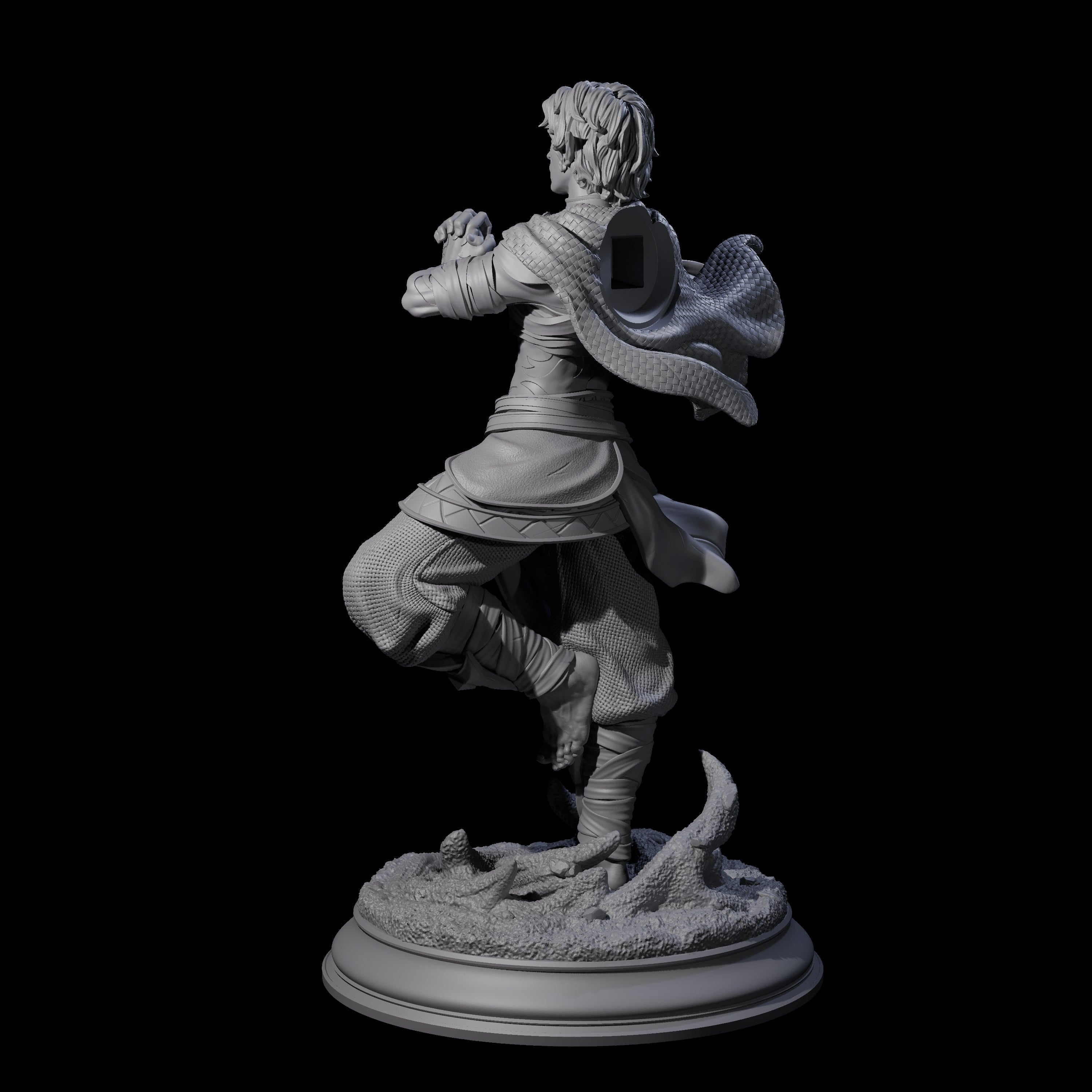 Inner Zen Elf Monk Miniature for Dungeons and Dragons, Pathfinder or other TTRPGs