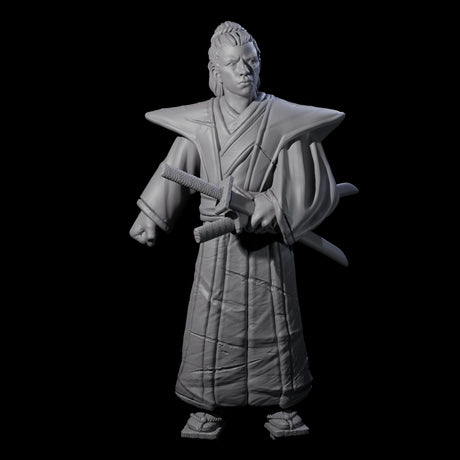 Inquisitive Armourless Samuari Miniature for Dungeons and Dragons, Pathfinder or other TTRPGs