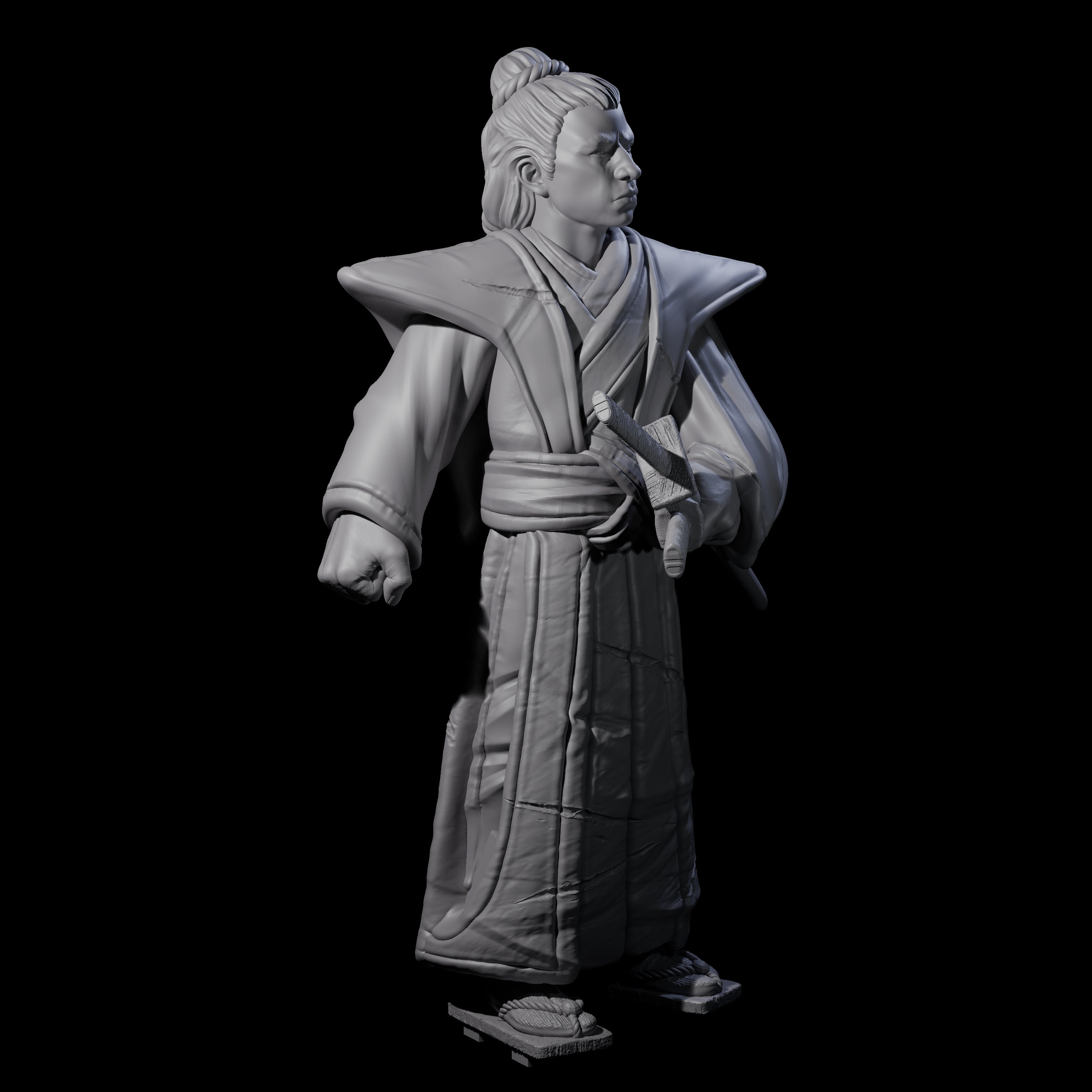 Inquisitive Armourless Samuari Miniature for Dungeons and Dragons, Pathfinder or other TTRPGs