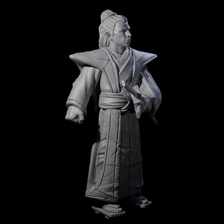 Inquisitive Armourless Samuari Miniature for Dungeons and Dragons, Pathfinder or other TTRPGs