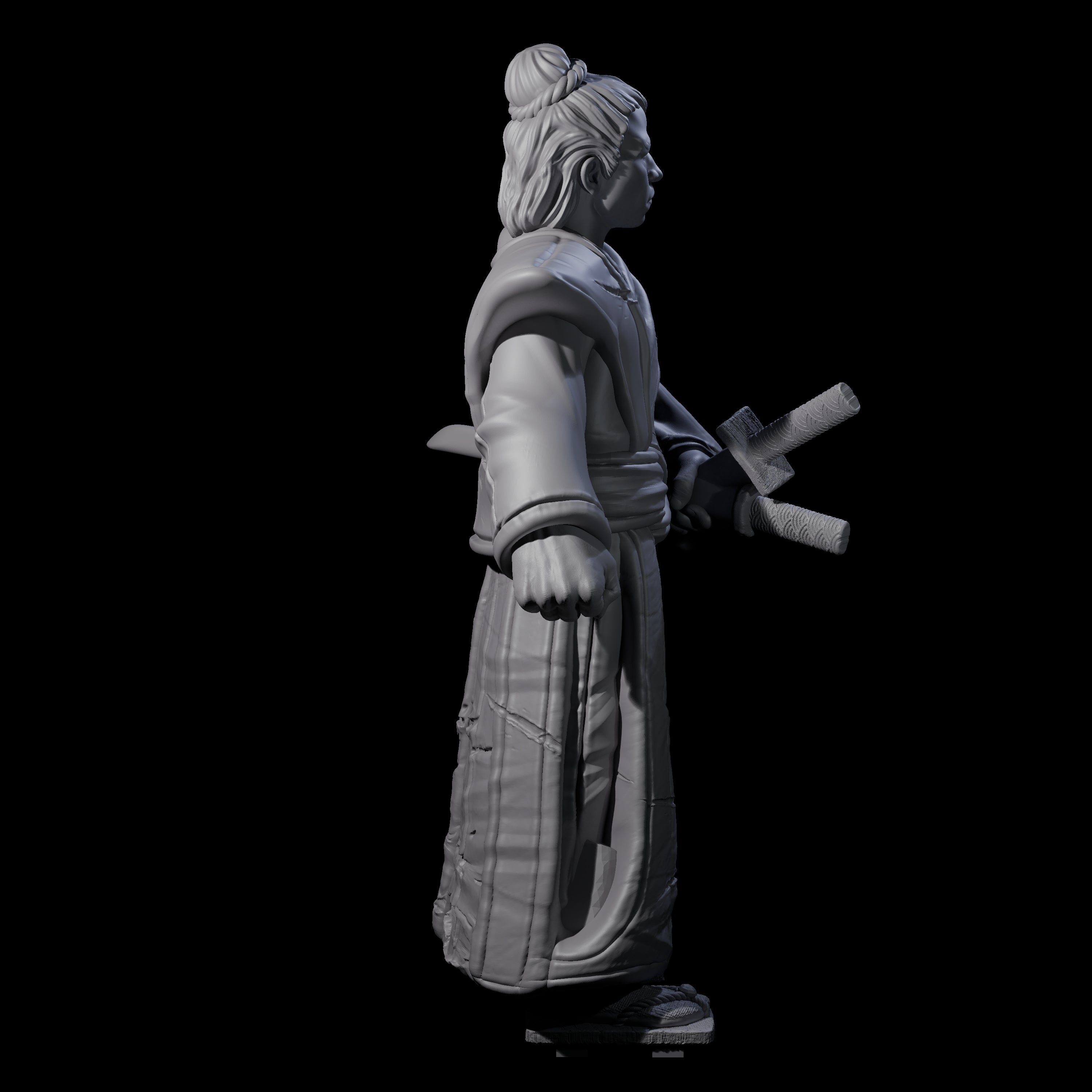 Inquisitive Armourless Samuari Miniature for Dungeons and Dragons, Pathfinder or other TTRPGs