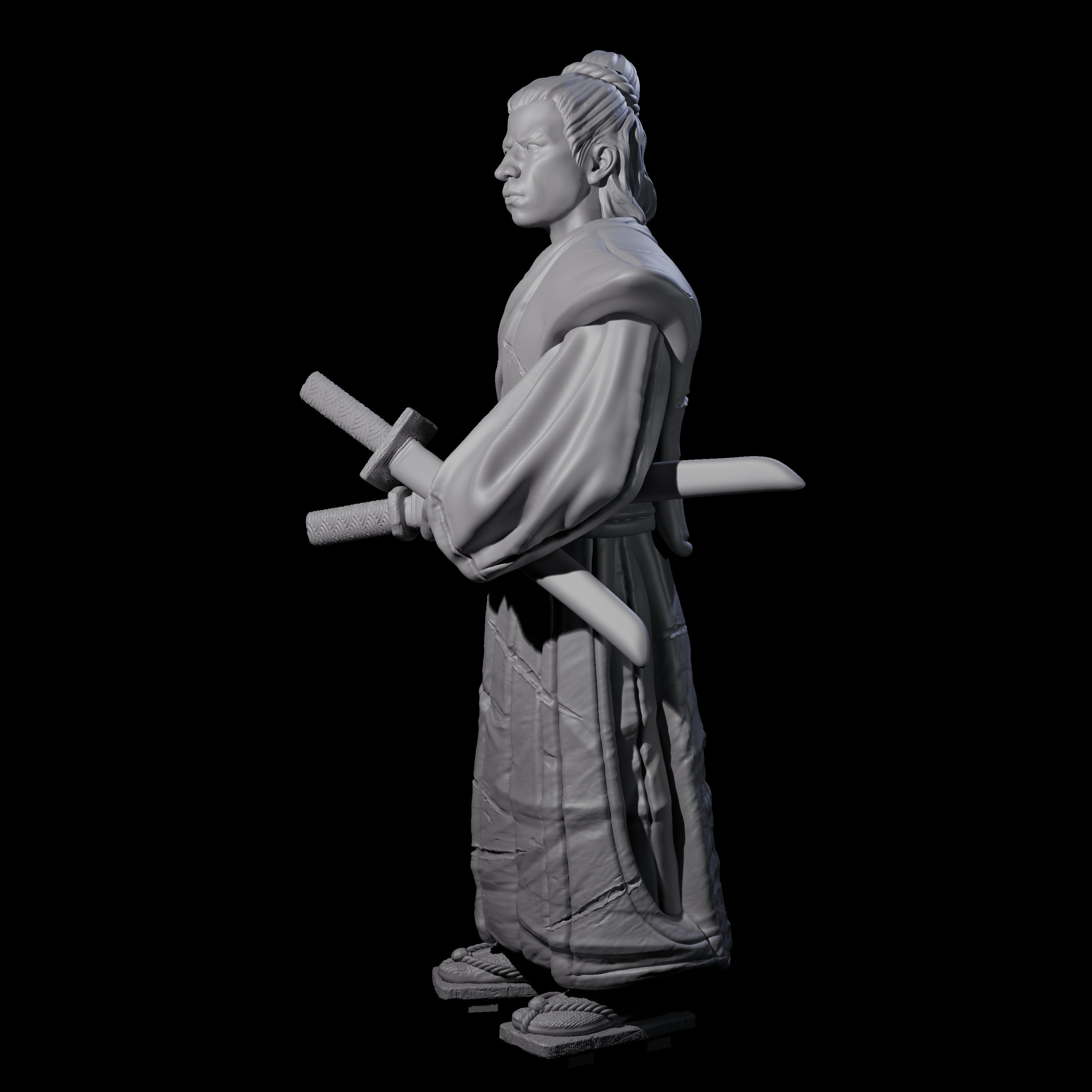Inquisitive Armourless Samuari Miniature for Dungeons and Dragons, Pathfinder or other TTRPGs