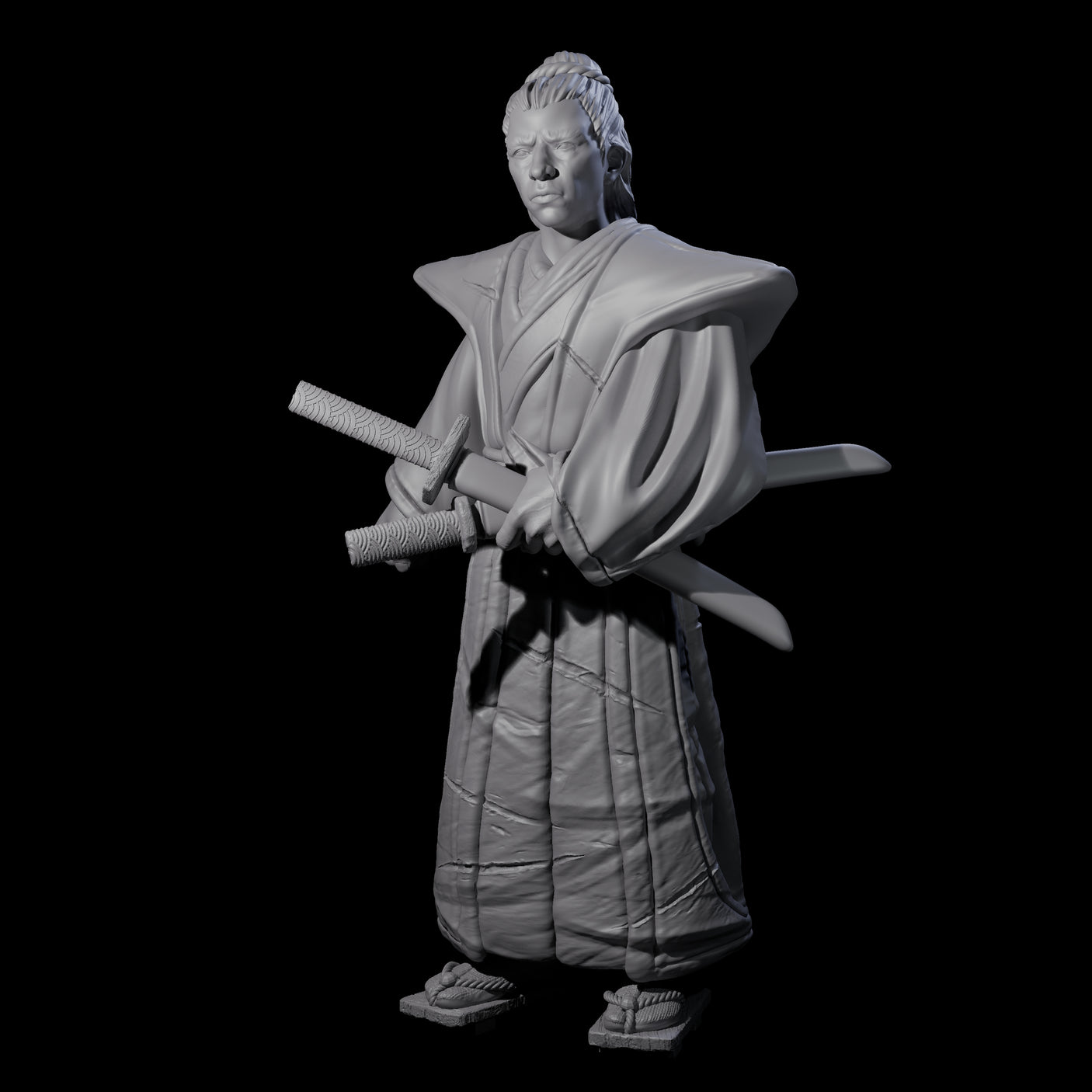 Inquisitive Armourless Samuari Miniature for Dungeons and Dragons, Pathfinder or other TTRPGs
