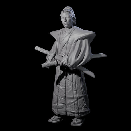 Inquisitive Armourless Samuari Miniature for Dungeons and Dragons, Pathfinder or other TTRPGs