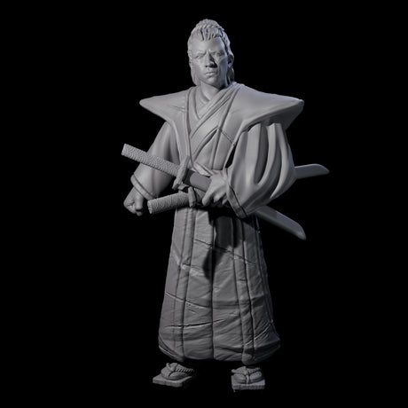 Inquisitive Armourless Samuari Miniature for Dungeons and Dragons, Pathfinder or other TTRPGs