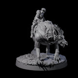 Insane Goblin Worg Rider A Miniature for Dungeons and Dragons, Pathfinder or other TTRPGs