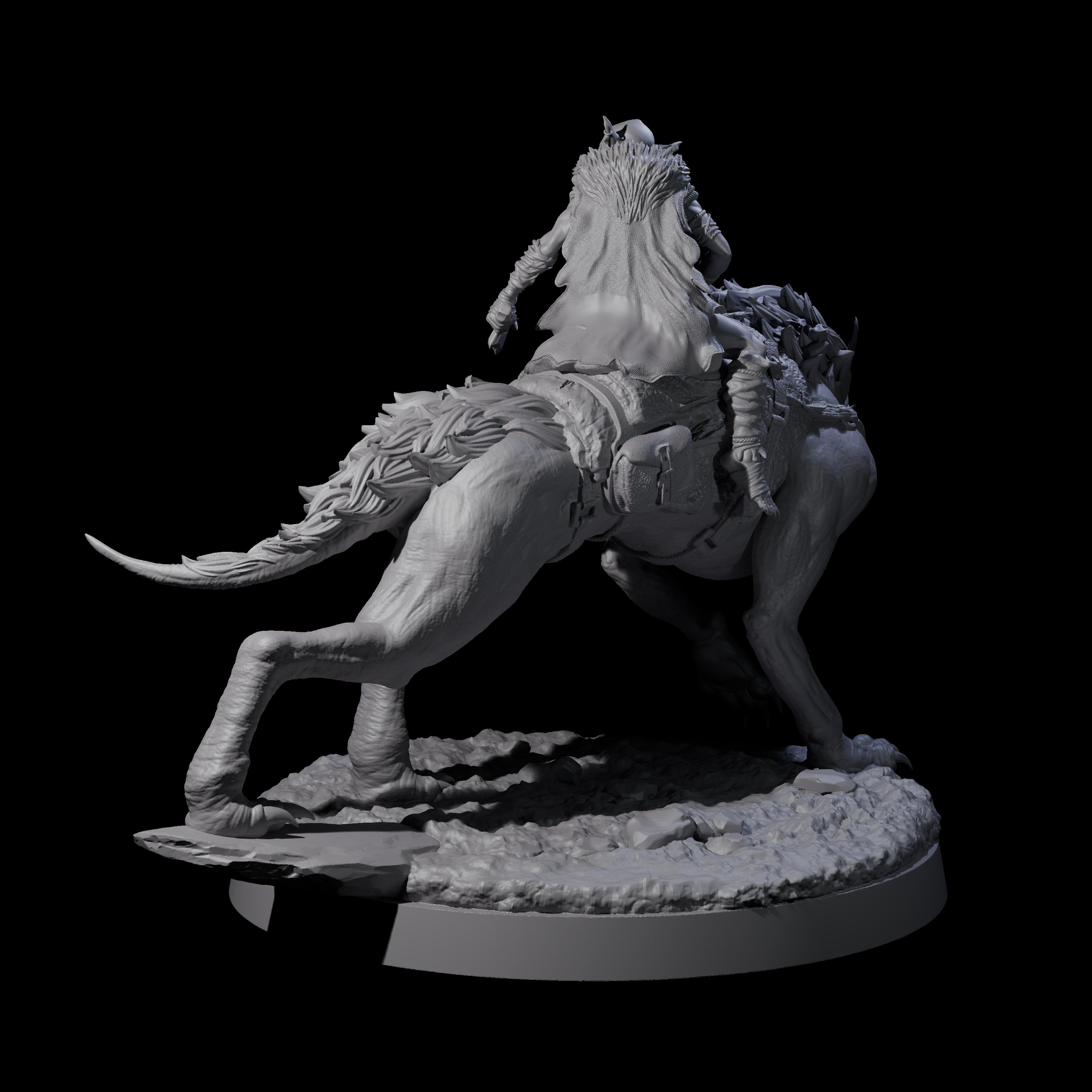 Insane Goblin Worg Rider A Miniature for Dungeons and Dragons, Pathfinder or other TTRPGs