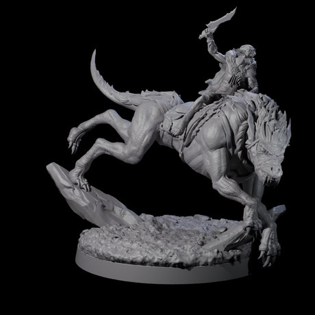 Insane Goblin Worg Rider B Miniature for Dungeons and Dragons, Pathfinder or other TTRPGs