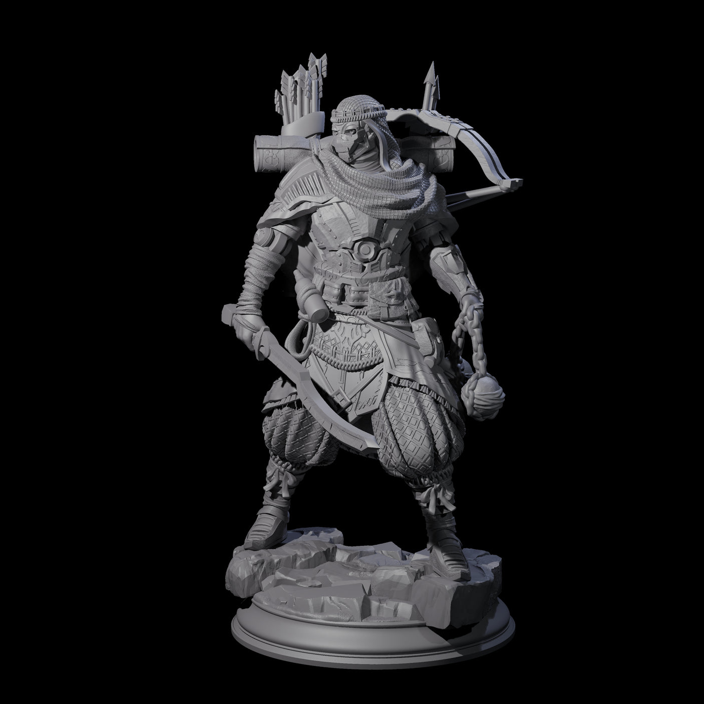 Intrepid Desert Warforged Archer Miniature for Dungeons and Dragons, Pathfinder or other TTRPGs