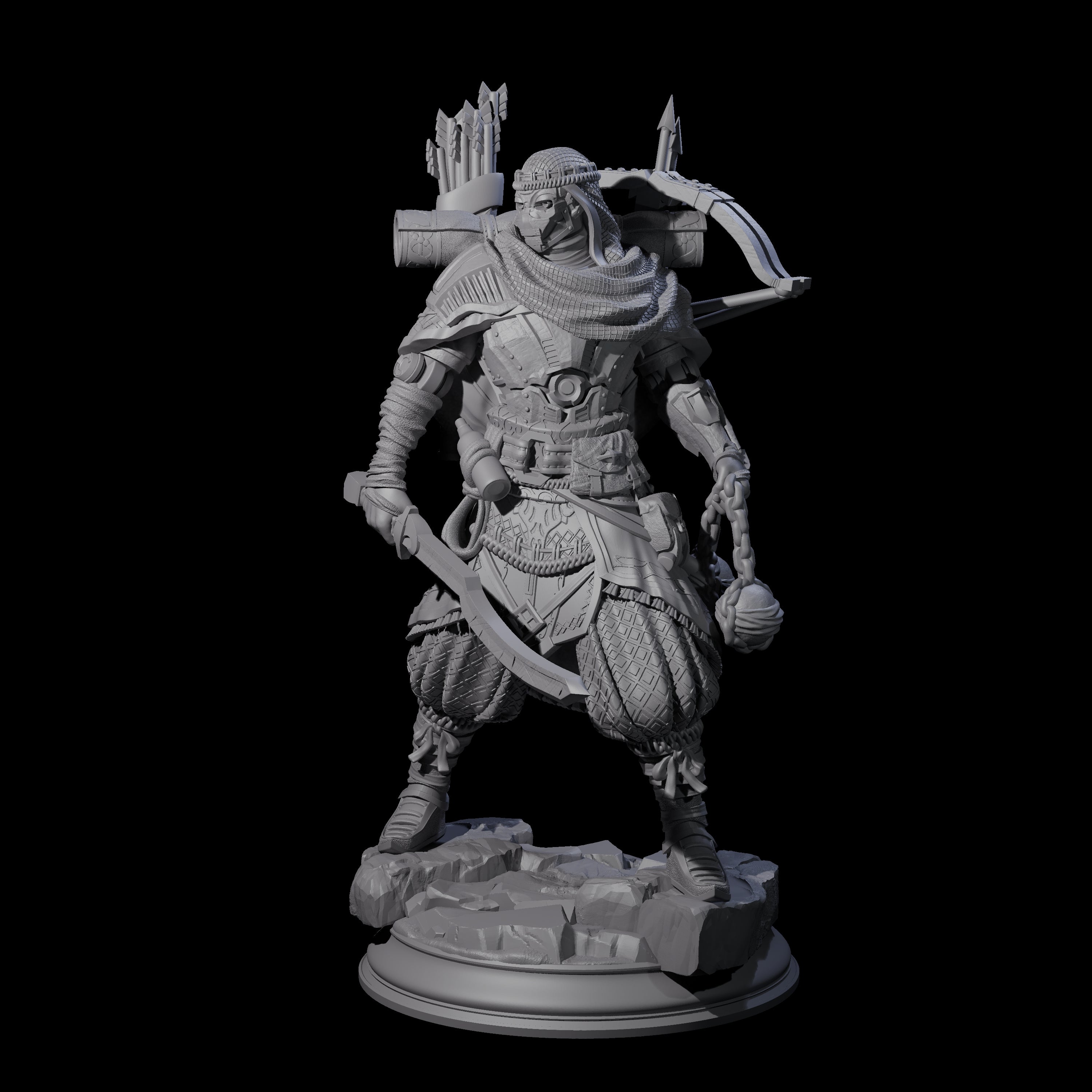 Intrepid Desert Warforged Archer Miniature for Dungeons and Dragons, Pathfinder or other TTRPGs