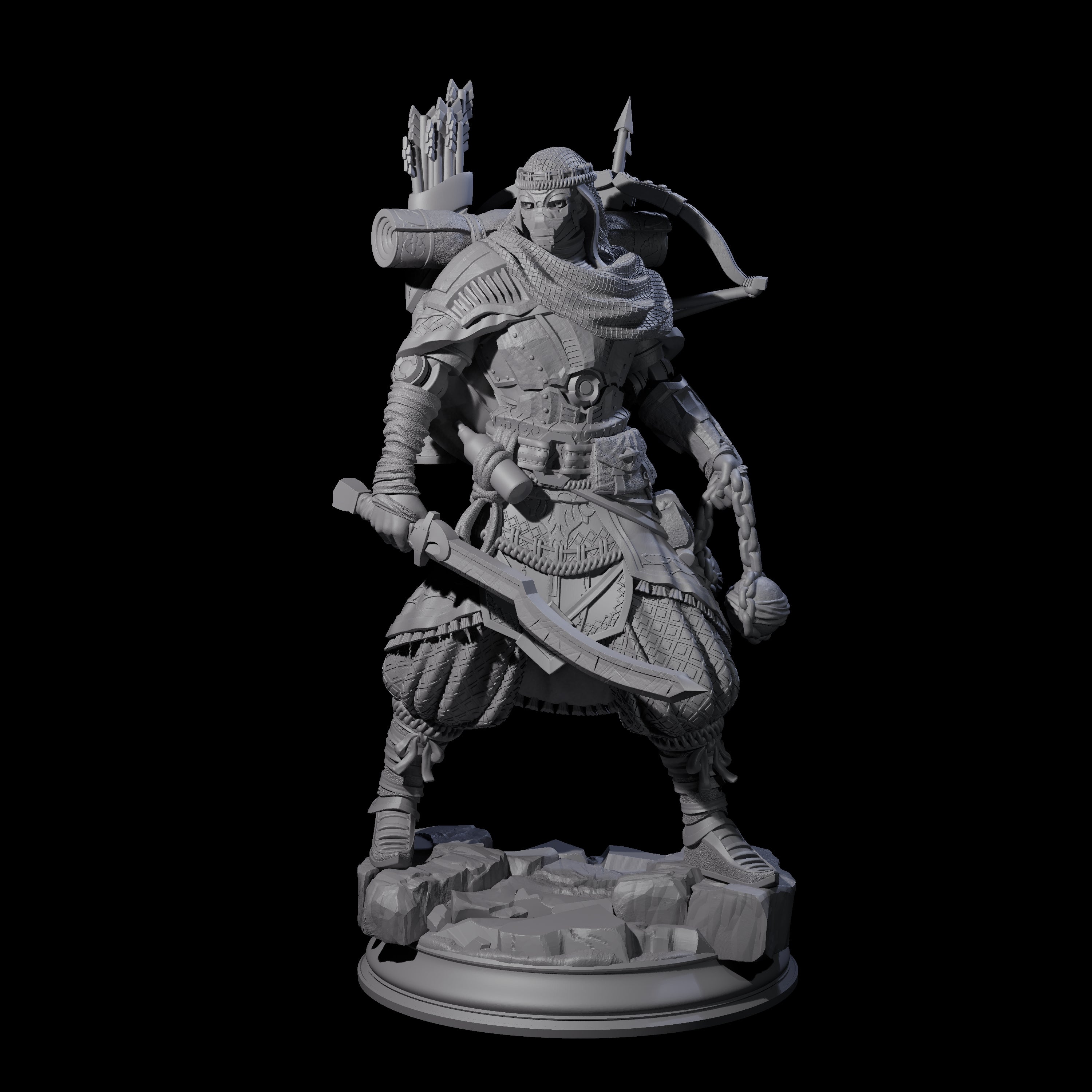 Intrepid Desert Warforged Archer Miniature for Dungeons and Dragons, Pathfinder or other TTRPGs