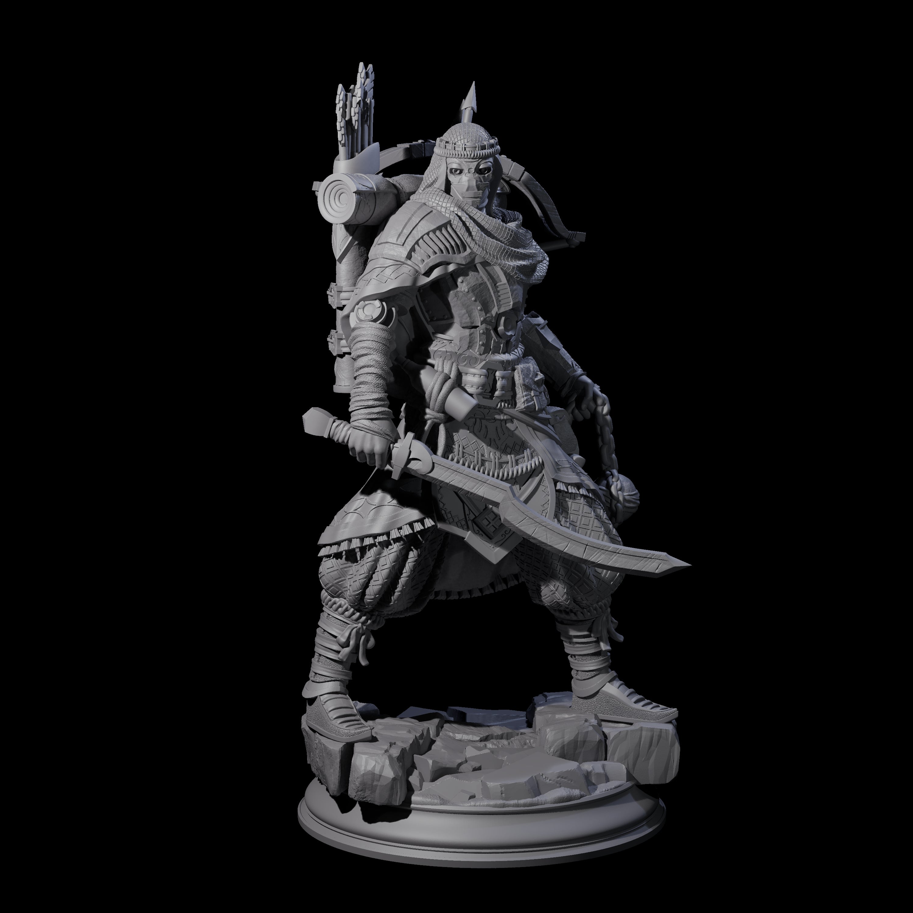 Intrepid Desert Warforged Archer Miniature for Dungeons and Dragons, Pathfinder or other TTRPGs