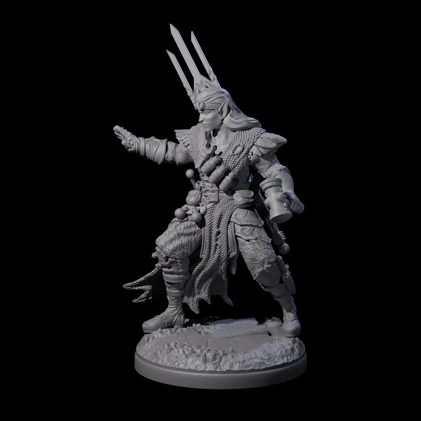 Intrepid Elf Artificer Miniature for Dungeons and Dragons, Pathfinder or other TTRPGs