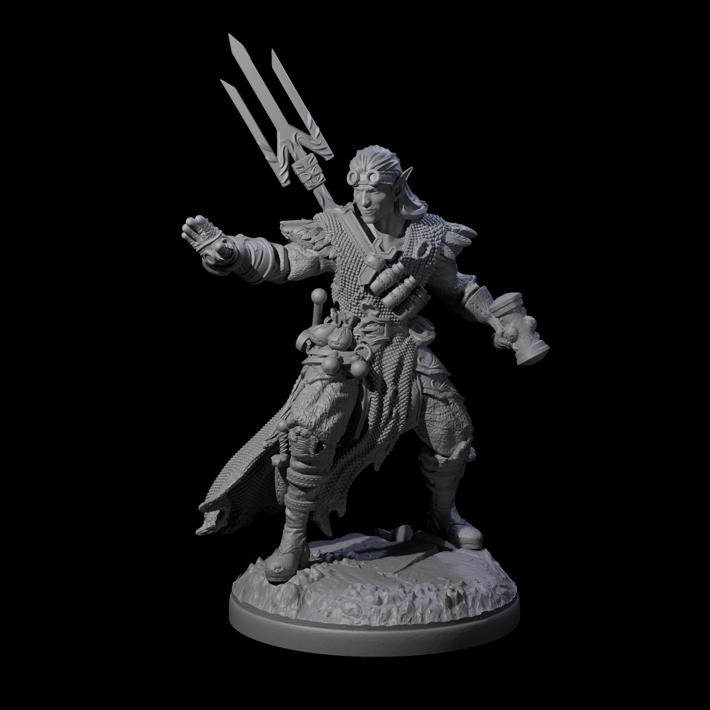 Intrepid Elf Artificer Miniature for Dungeons and Dragons, Pathfinder or other TTRPGs
