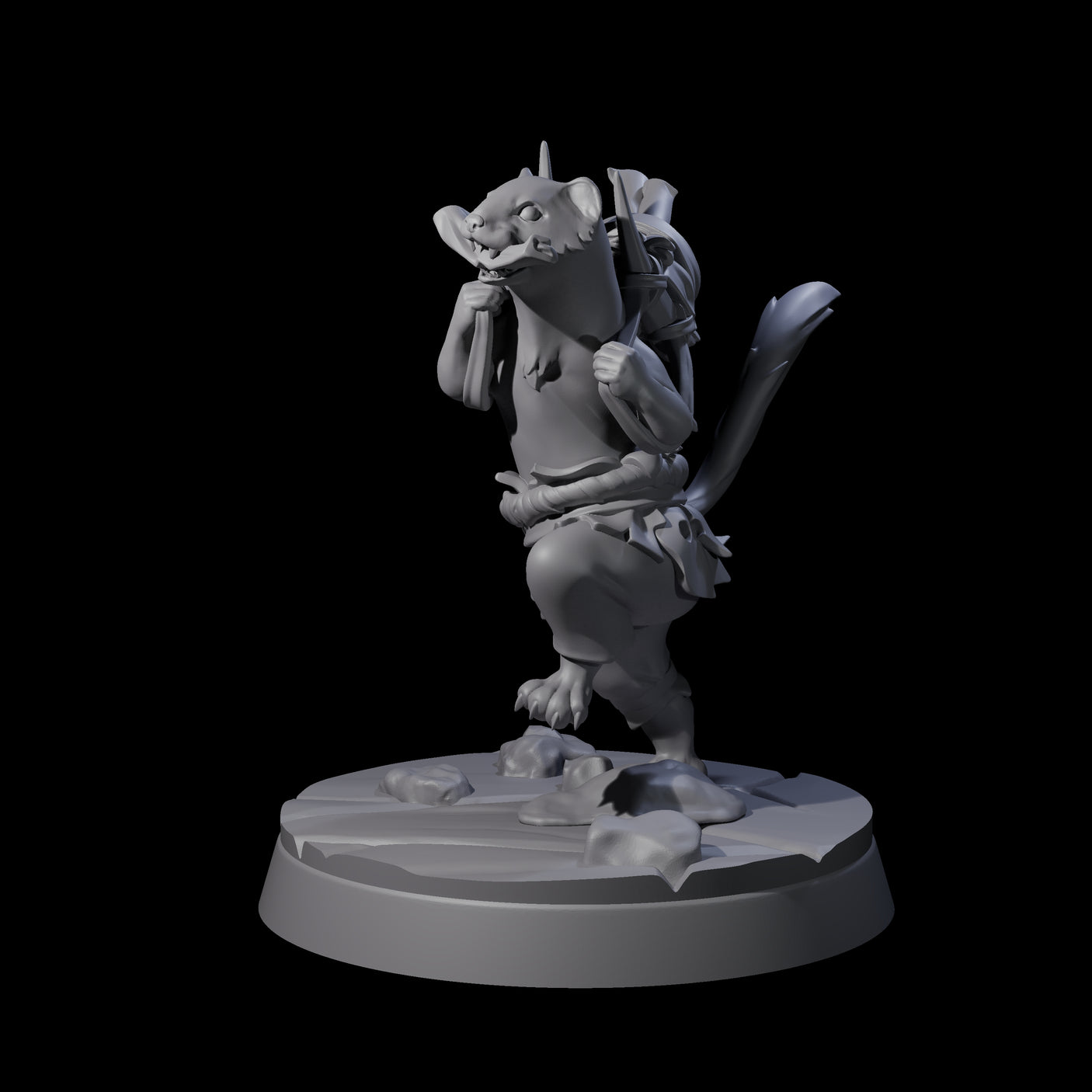 Intrepid Ferret Messenger Miniature for Dungeons and Dragons, Pathfinder or other TTRPGs
