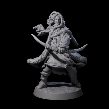 Intrepid Ice Clan Villager B Miniature for Dungeons and Dragons, Pathfinder or other TTRPGs