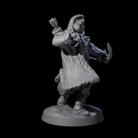 Intrepid Ice Clan Villager B Miniature for Dungeons and Dragons, Pathfinder or other TTRPGs