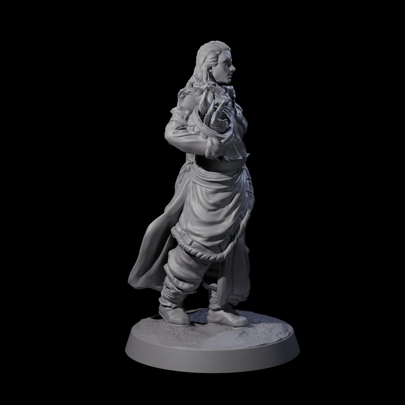 Intrepid Ice Clan Villager C Miniature for Dungeons and Dragons, Pathfinder or other TTRPGs