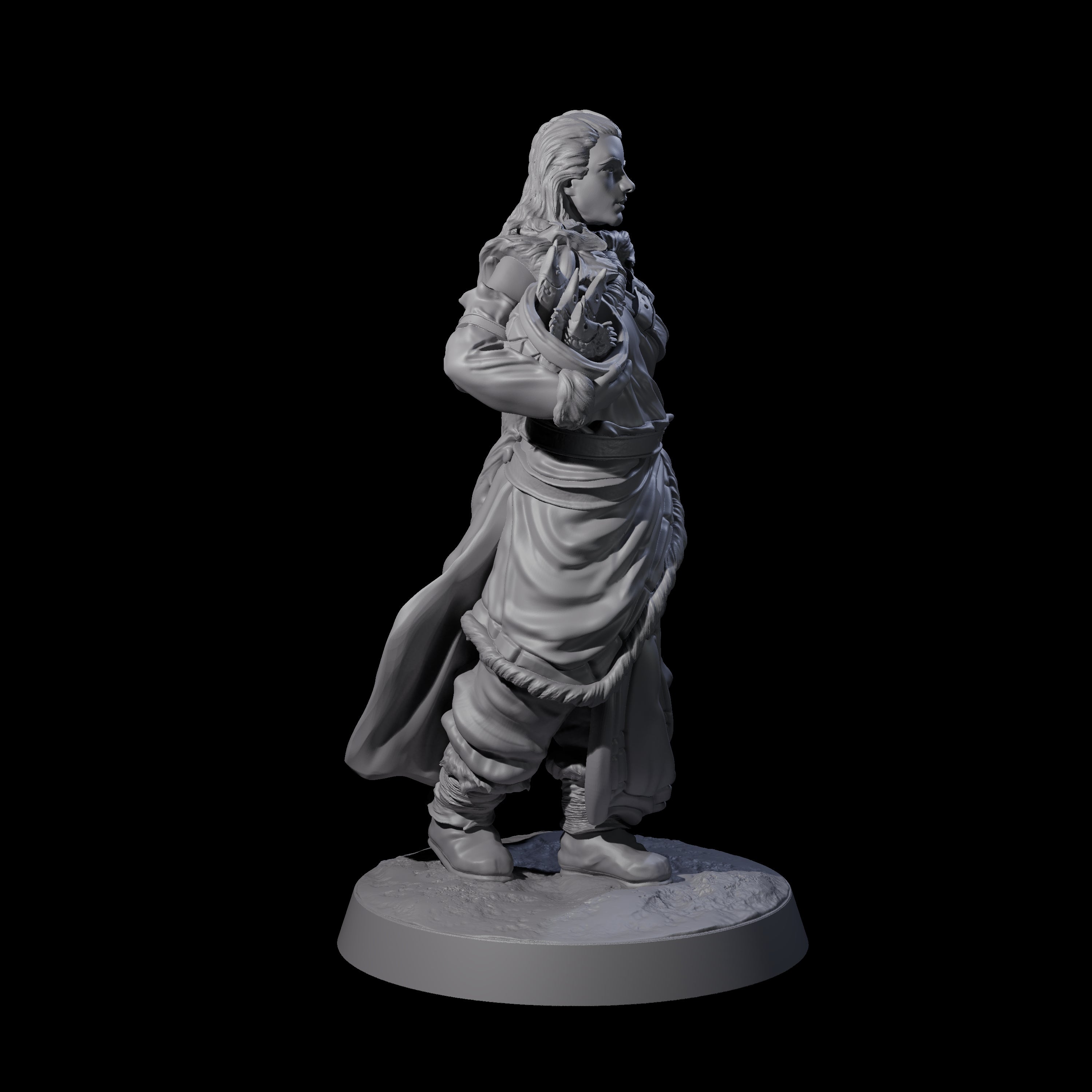 Intrepid Ice Clan Villager C Miniature for Dungeons and Dragons, Pathfinder or other TTRPGs