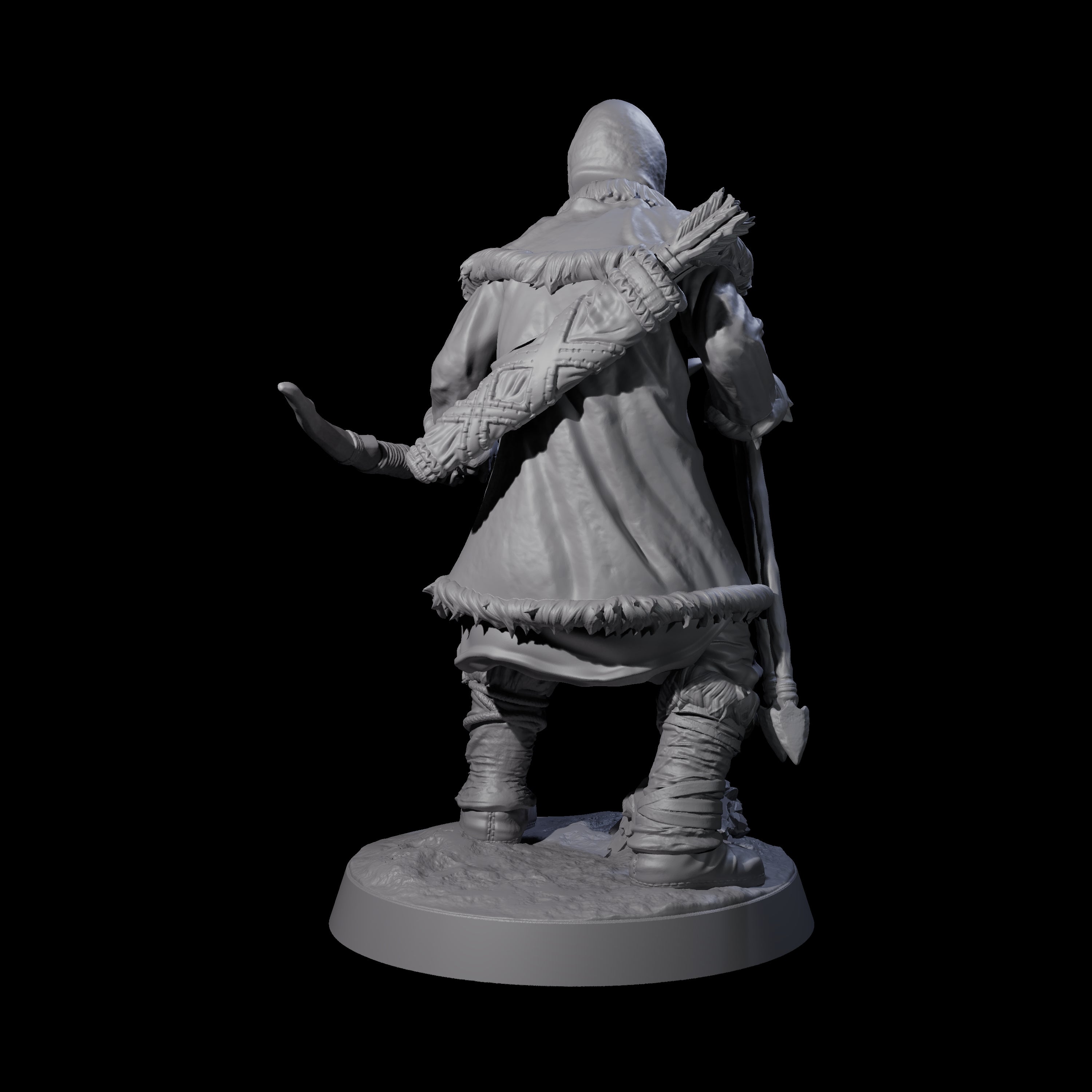 Intrepid Ice Clan Villager D Miniature for Dungeons and Dragons, Pathfinder or other TTRPGs