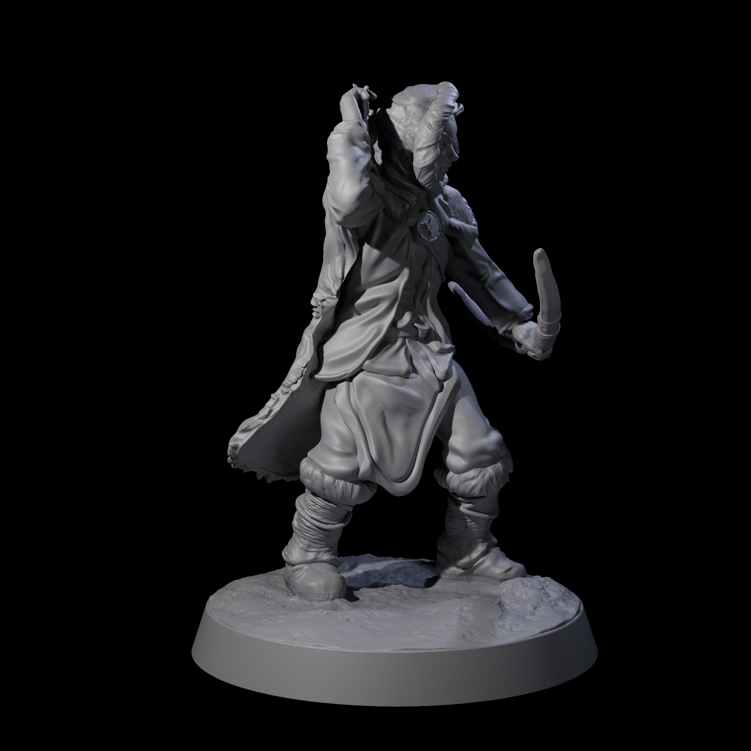 Intrepid Ice Clan Villagers Miniature for Dungeons and Dragons, Pathfinder or other TTRPGs