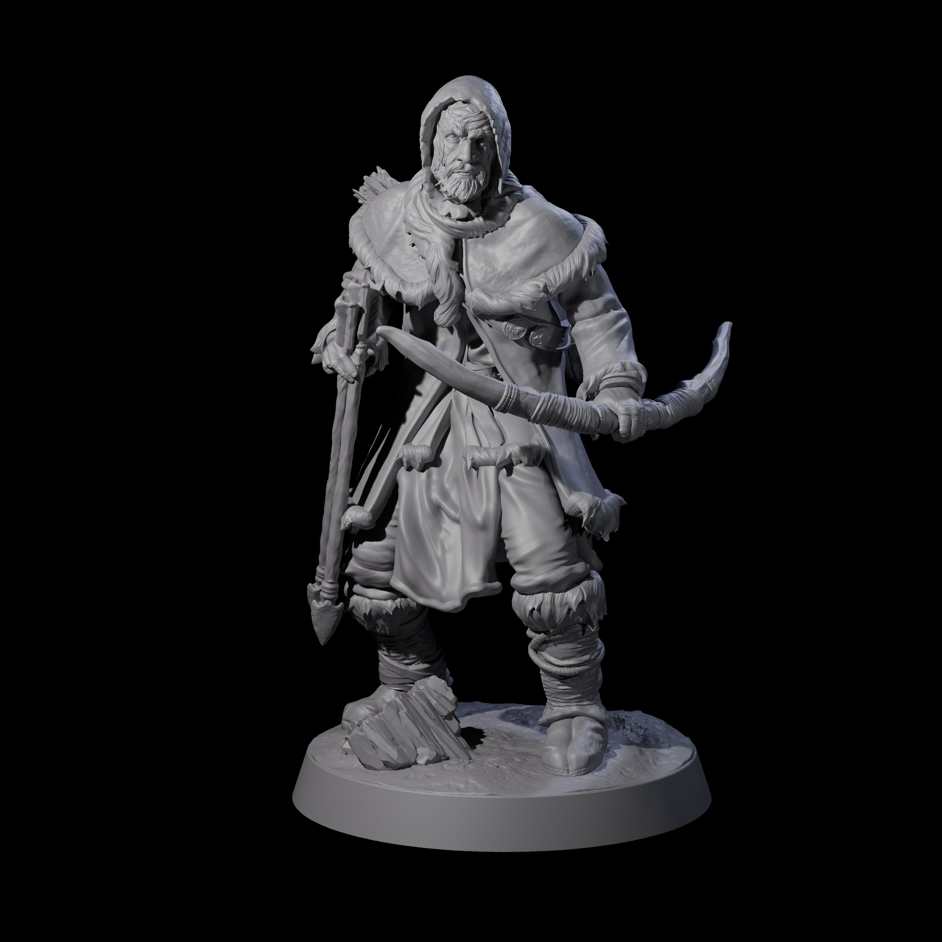 Intrepid Ice Clan Villagers Miniature for Dungeons and Dragons, Pathfinder or other TTRPGs