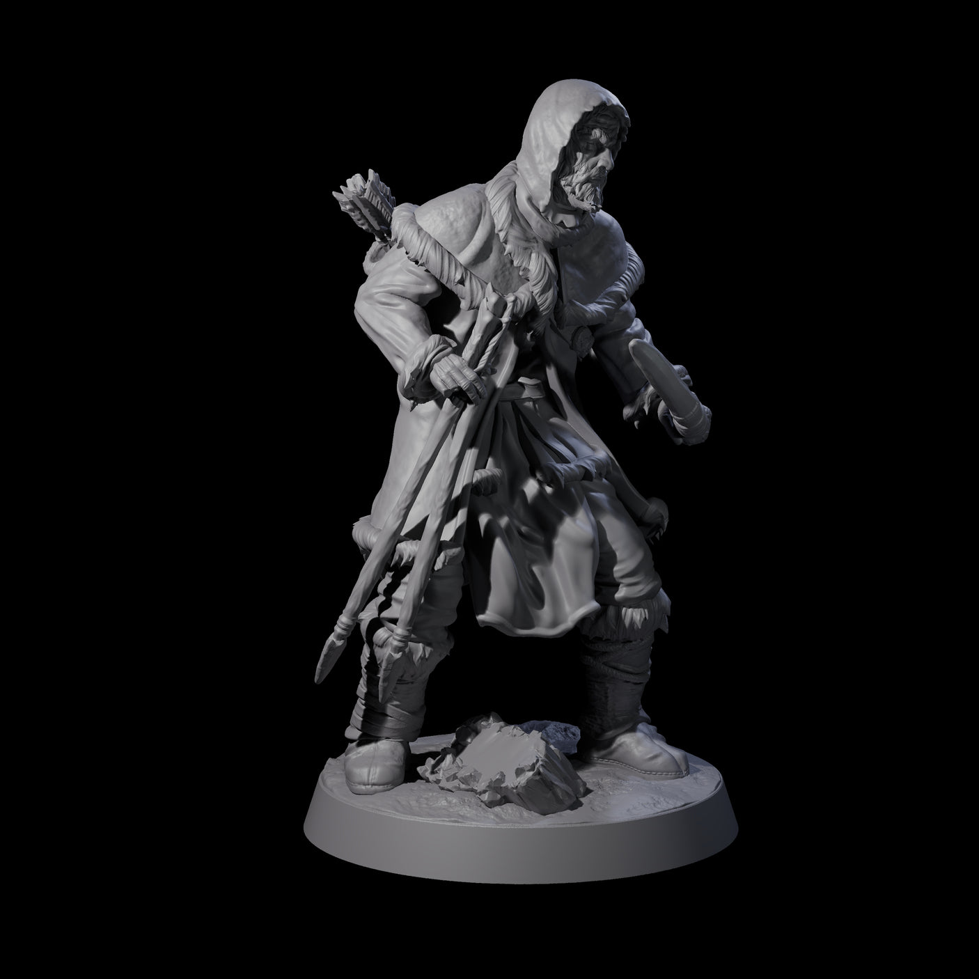 Intrepid Ice Clan Villagers Miniature for Dungeons and Dragons, Pathfinder or other TTRPGs