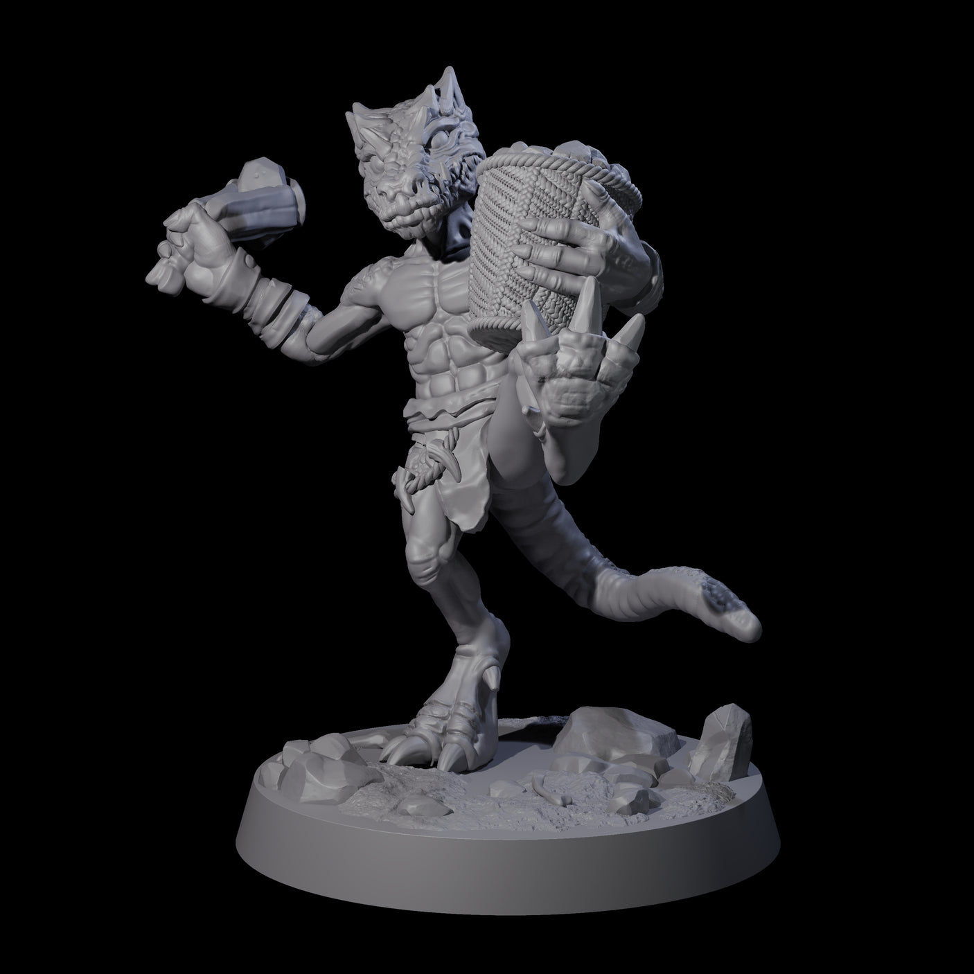Intrepid Kobold C Miniature for Dungeons and Dragons, Pathfinder or other TTRPGs