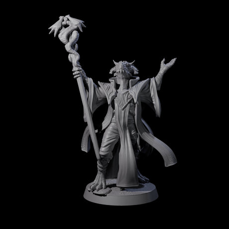 Invoking Dragonborn Wizard Miniature for Dungeons and Dragons, Pathfinder or other TTRPGs