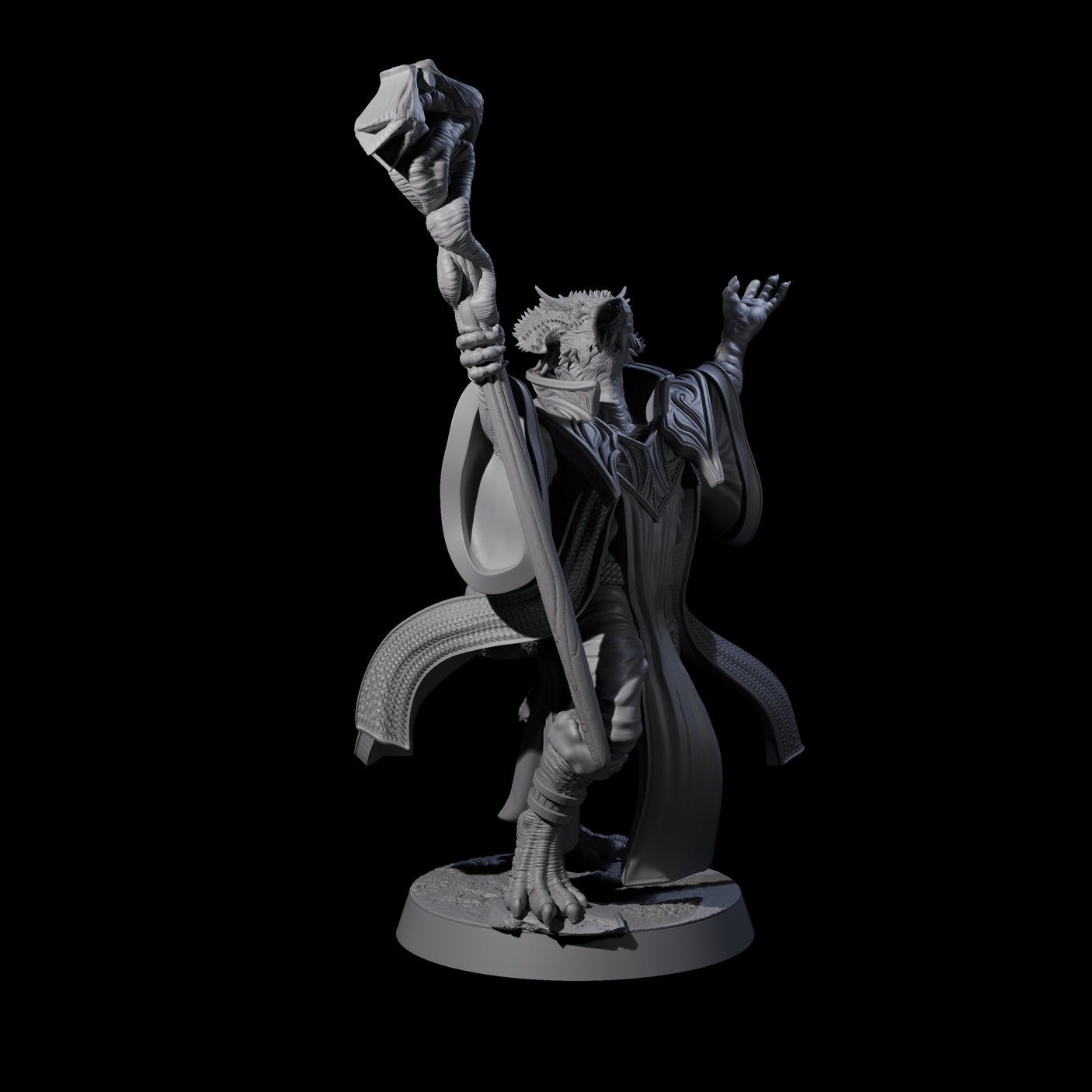 Invoking Dragonborn Wizard Miniature for Dungeons and Dragons, Pathfinder or other TTRPGs