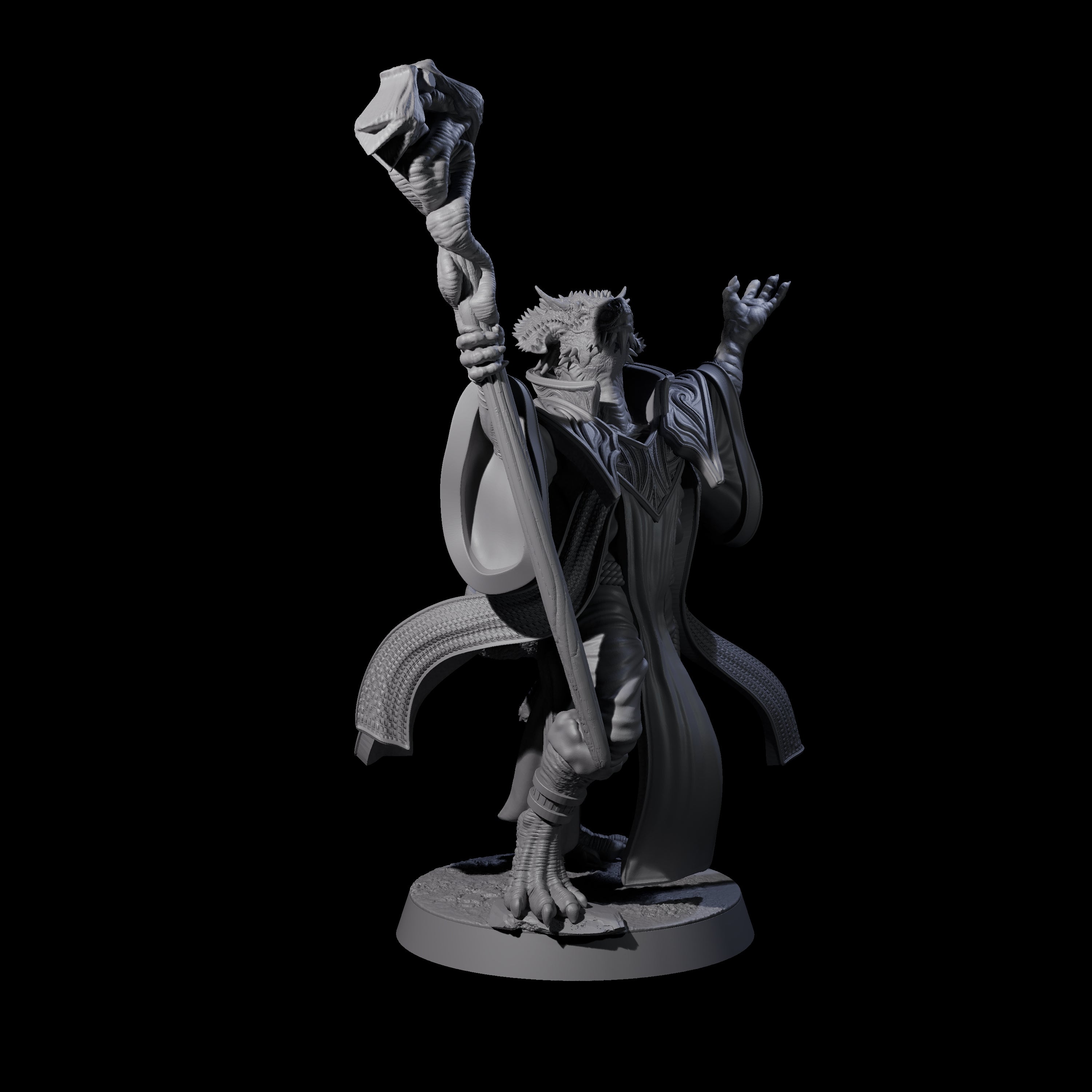 Invoking Dragonborn Wizard Miniature for Dungeons and Dragons, Pathfinder or other TTRPGs