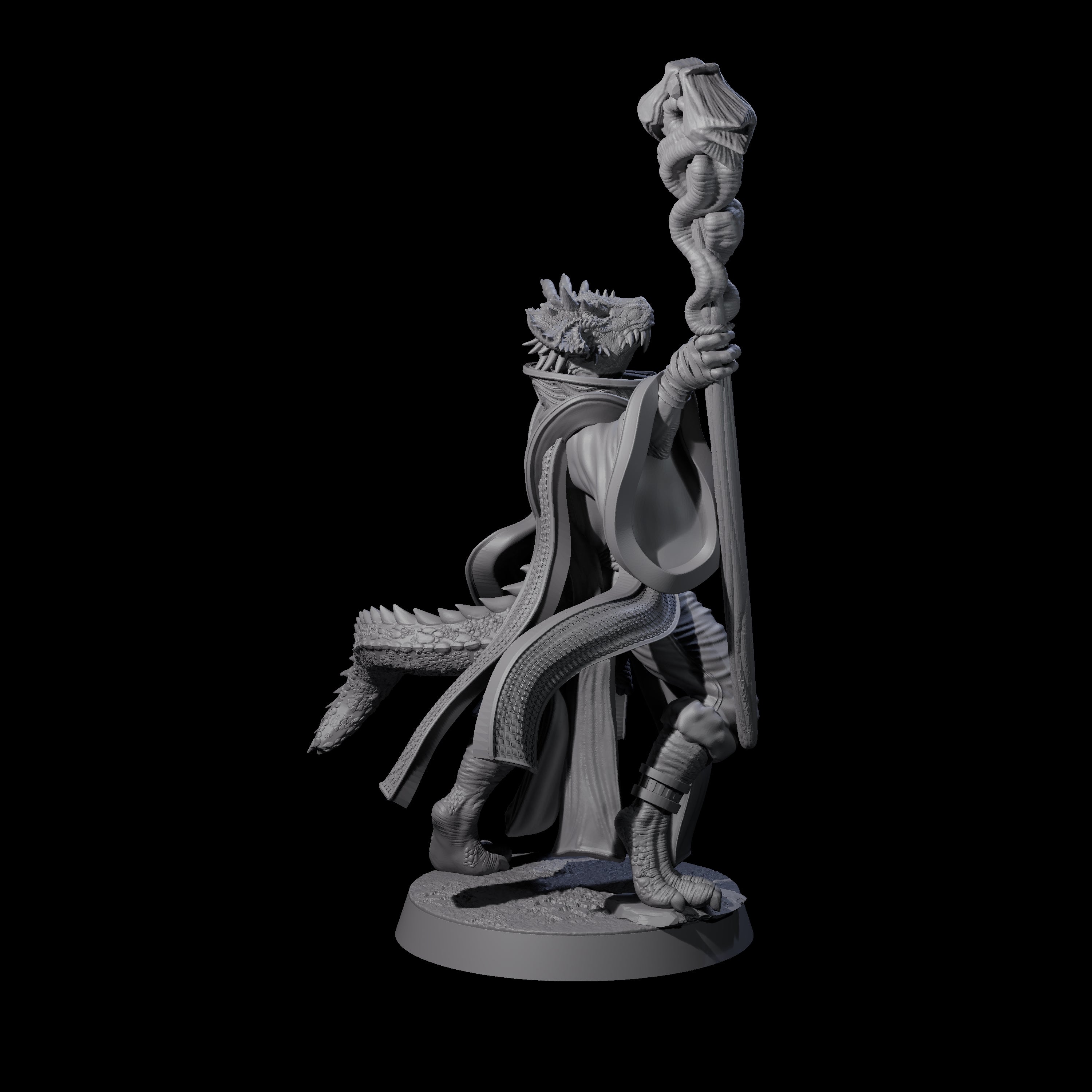 Invoking Dragonborn Wizard Miniature for Dungeons and Dragons, Pathfinder or other TTRPGs