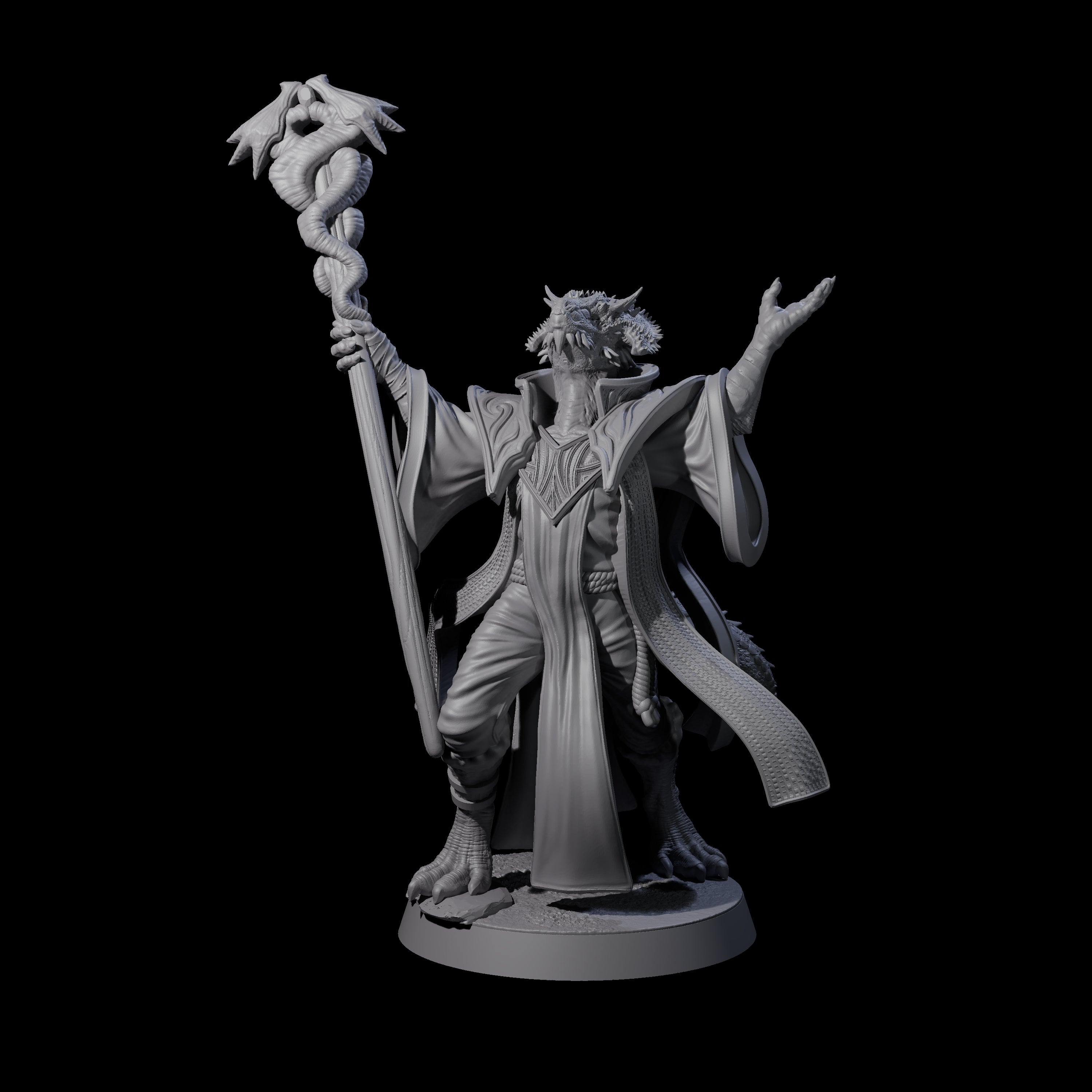 Invoking Dragonborn Wizard Miniature for Dungeons and Dragons, Pathfinder or other TTRPGs
