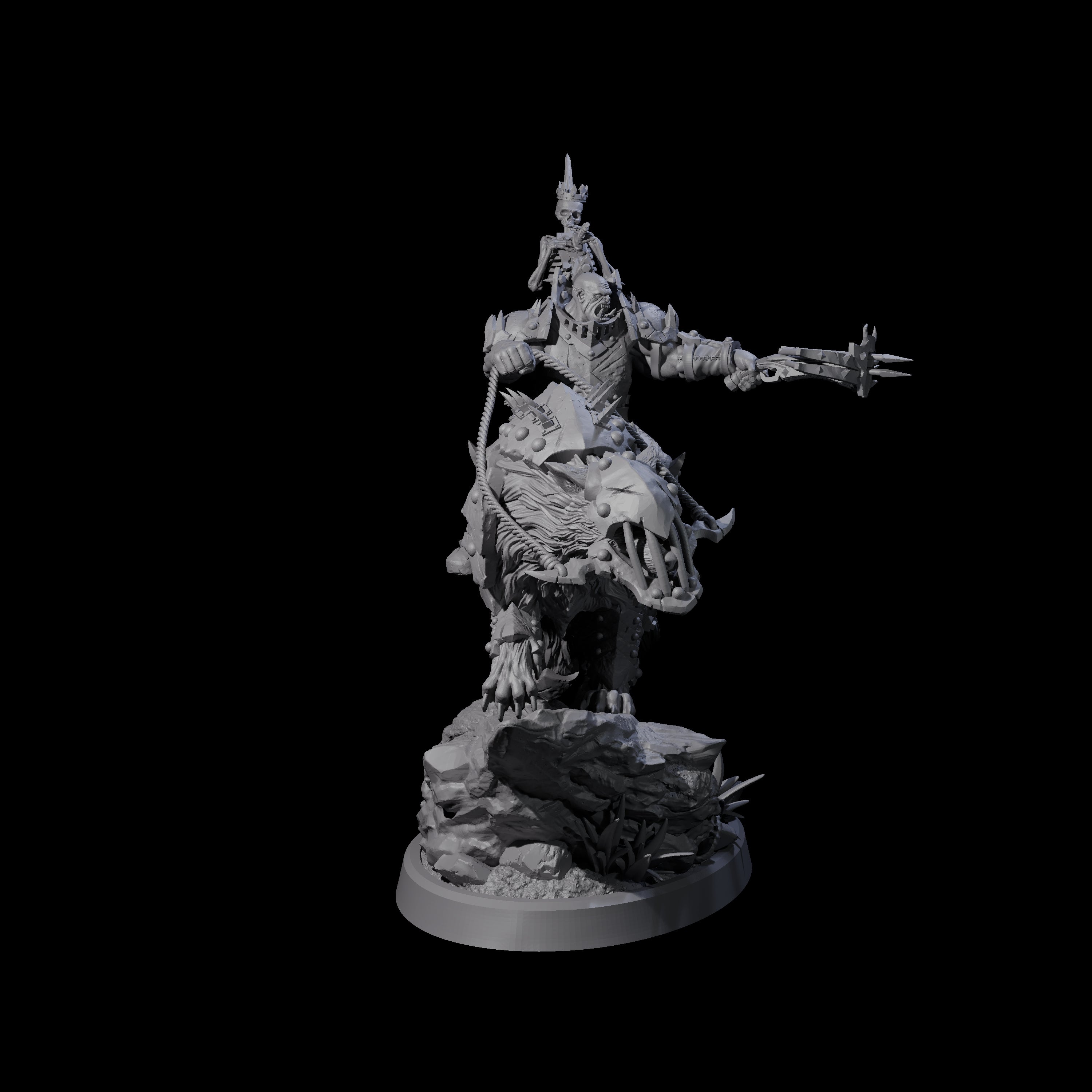 Ironclad Orc Warg Rider A Miniature for Dungeons and Dragons, Pathfinder or other TTRPGs