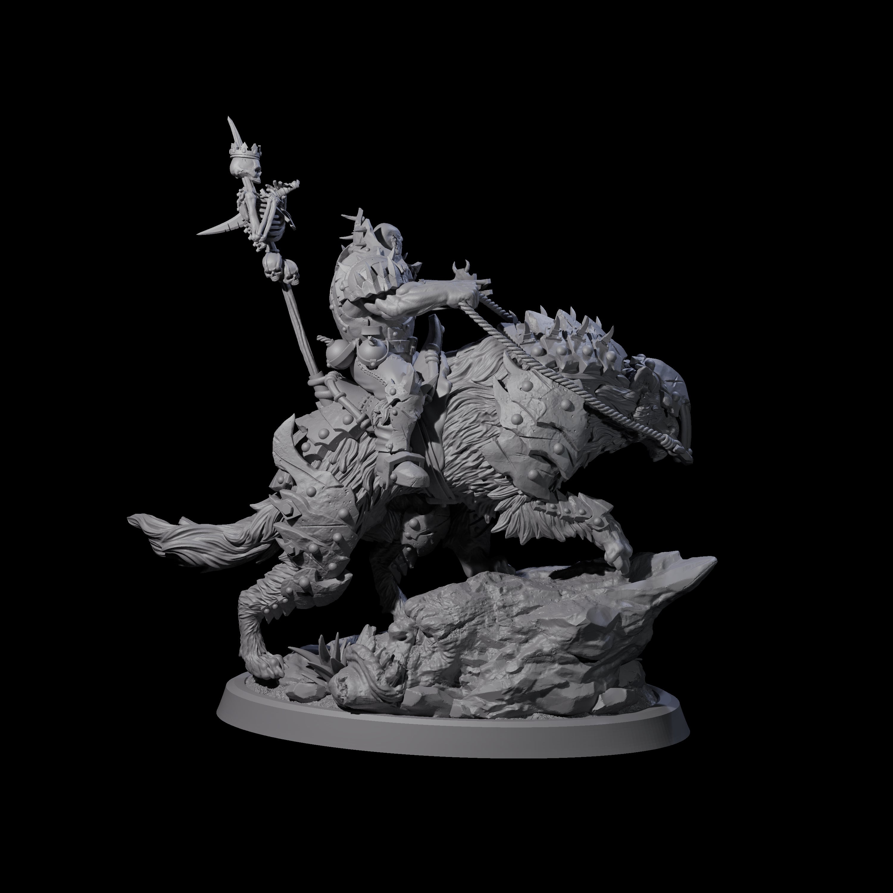 Ironclad Orc Warg Rider A Miniature for Dungeons and Dragons, Pathfinder or other TTRPGs