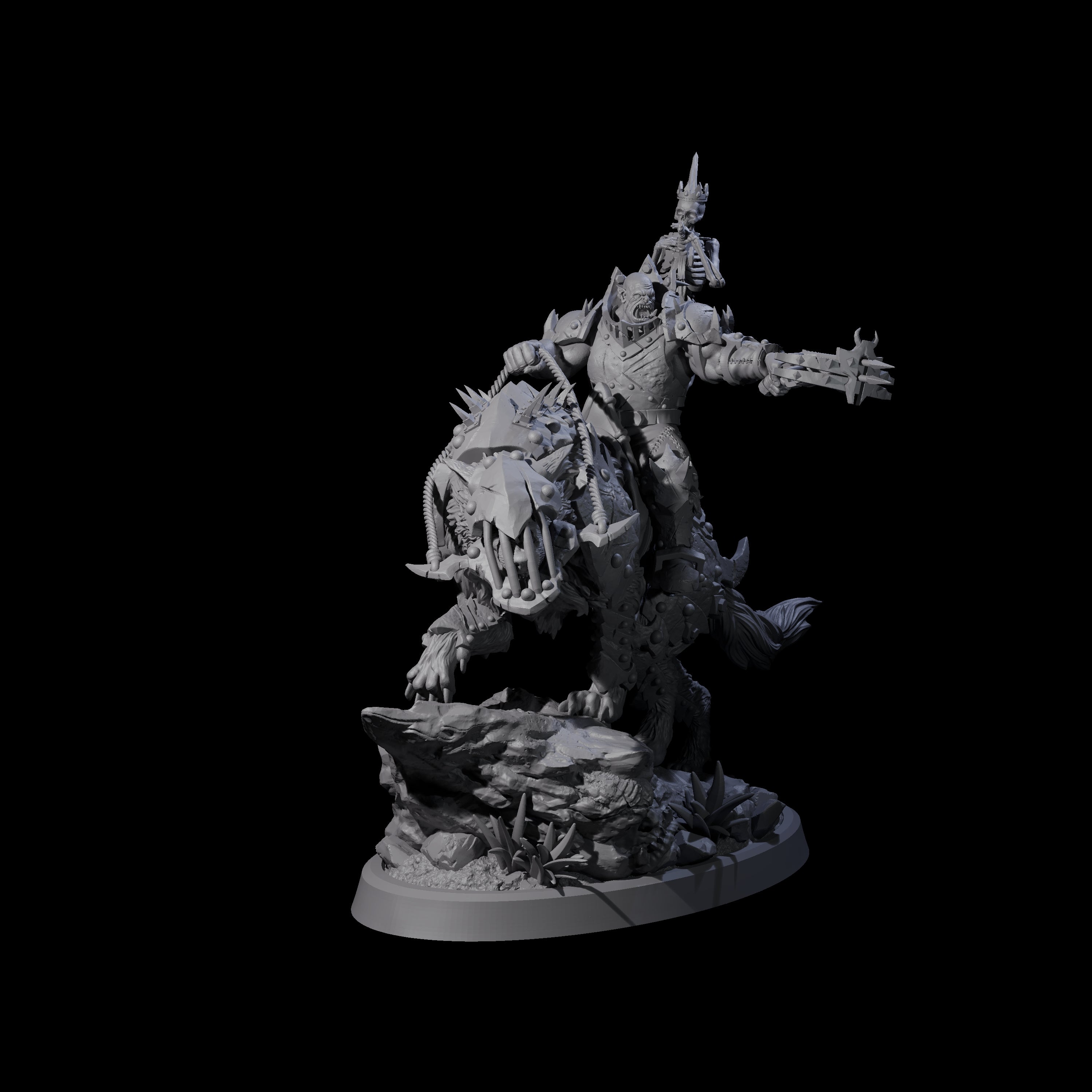 Ironclad Orc Warg Rider A Miniature for Dungeons and Dragons, Pathfinder or other TTRPGs