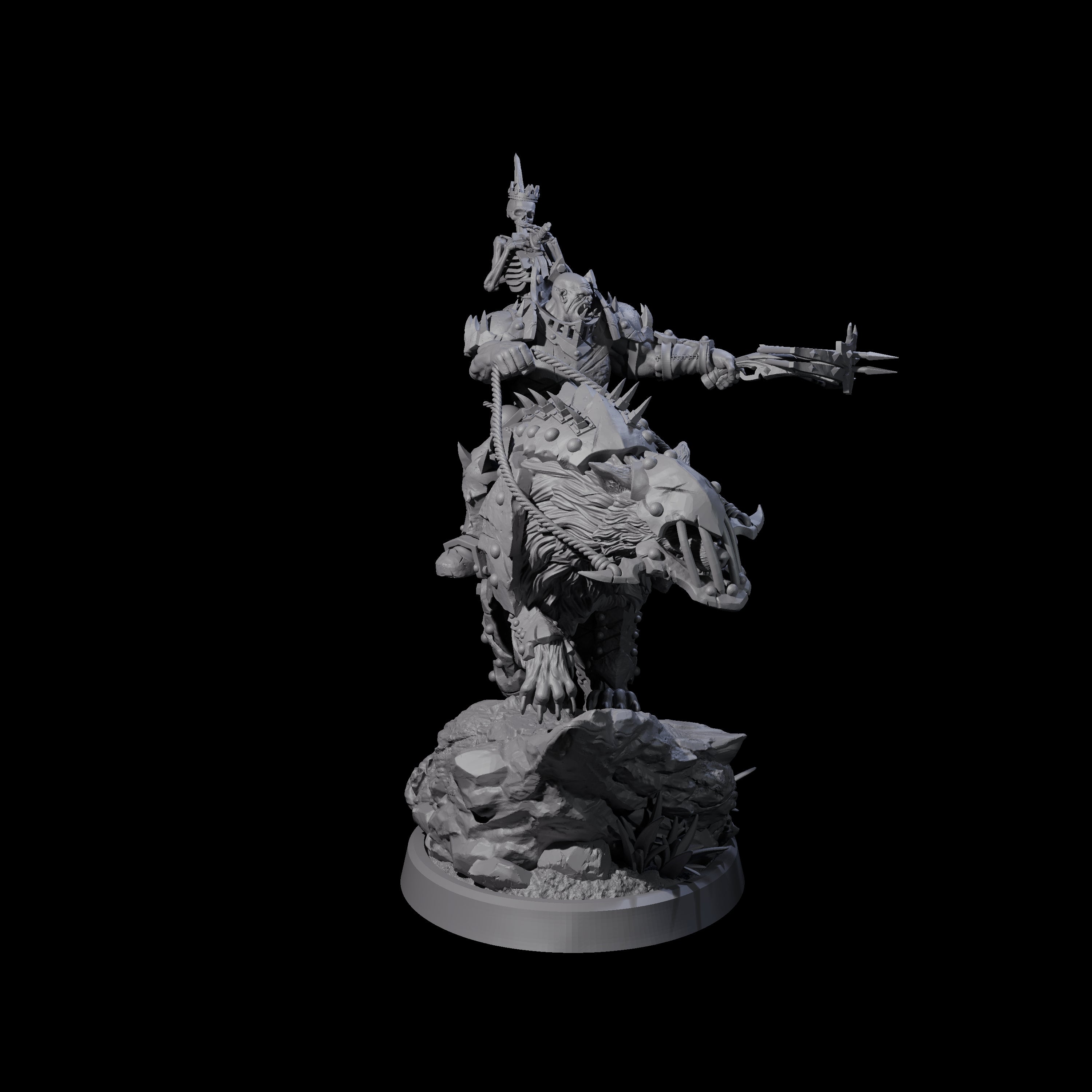 Ironclad Orc Warg Rider A Miniature for Dungeons and Dragons, Pathfinder or other TTRPGs