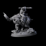 Ironclad Orc Warg Rider C Miniature for Dungeons and Dragons, Pathfinder or other TTRPGs