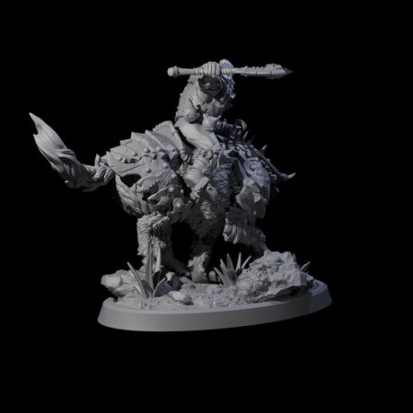 Ironclad Orc Warg Rider C Miniature for Dungeons and Dragons, Pathfinder or other TTRPGs