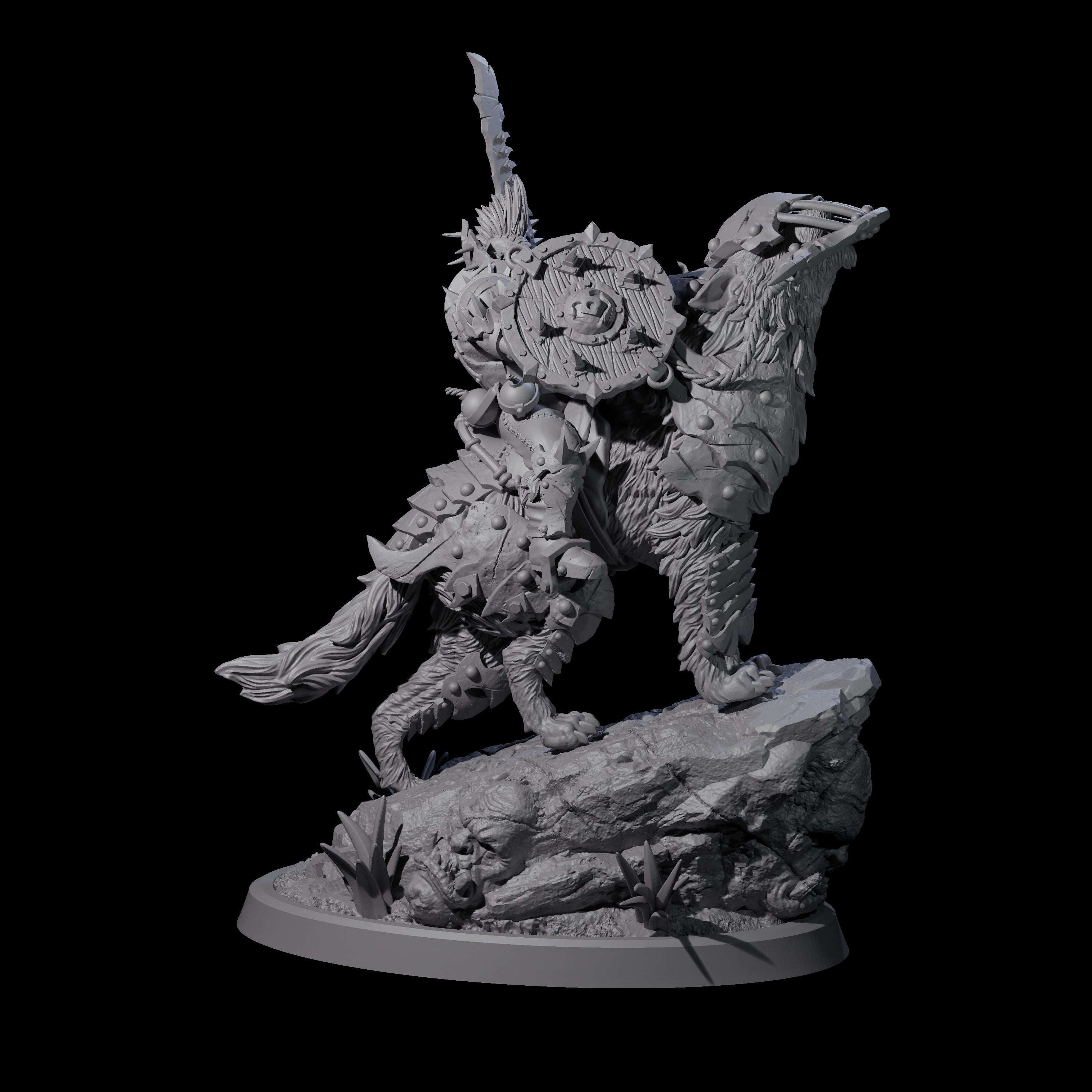 Ironclad Orc Warg Rider D Miniature for Dungeons and Dragons, Pathfinder or other TTRPGs